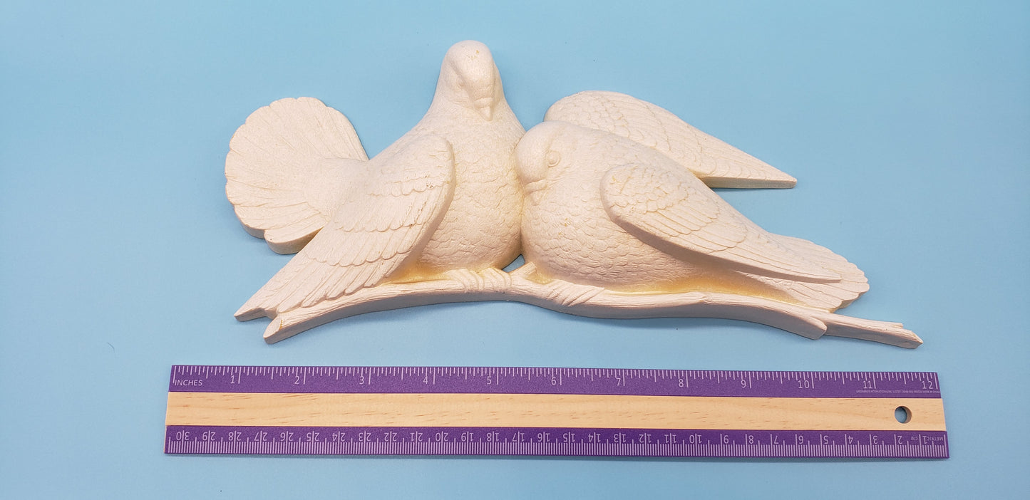 Burwood white plastic doves wall decoration