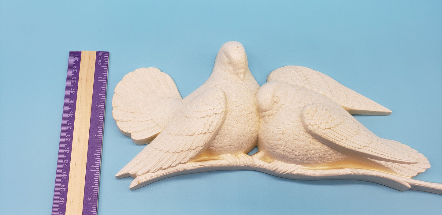 Burwood white plastic doves wall decoration