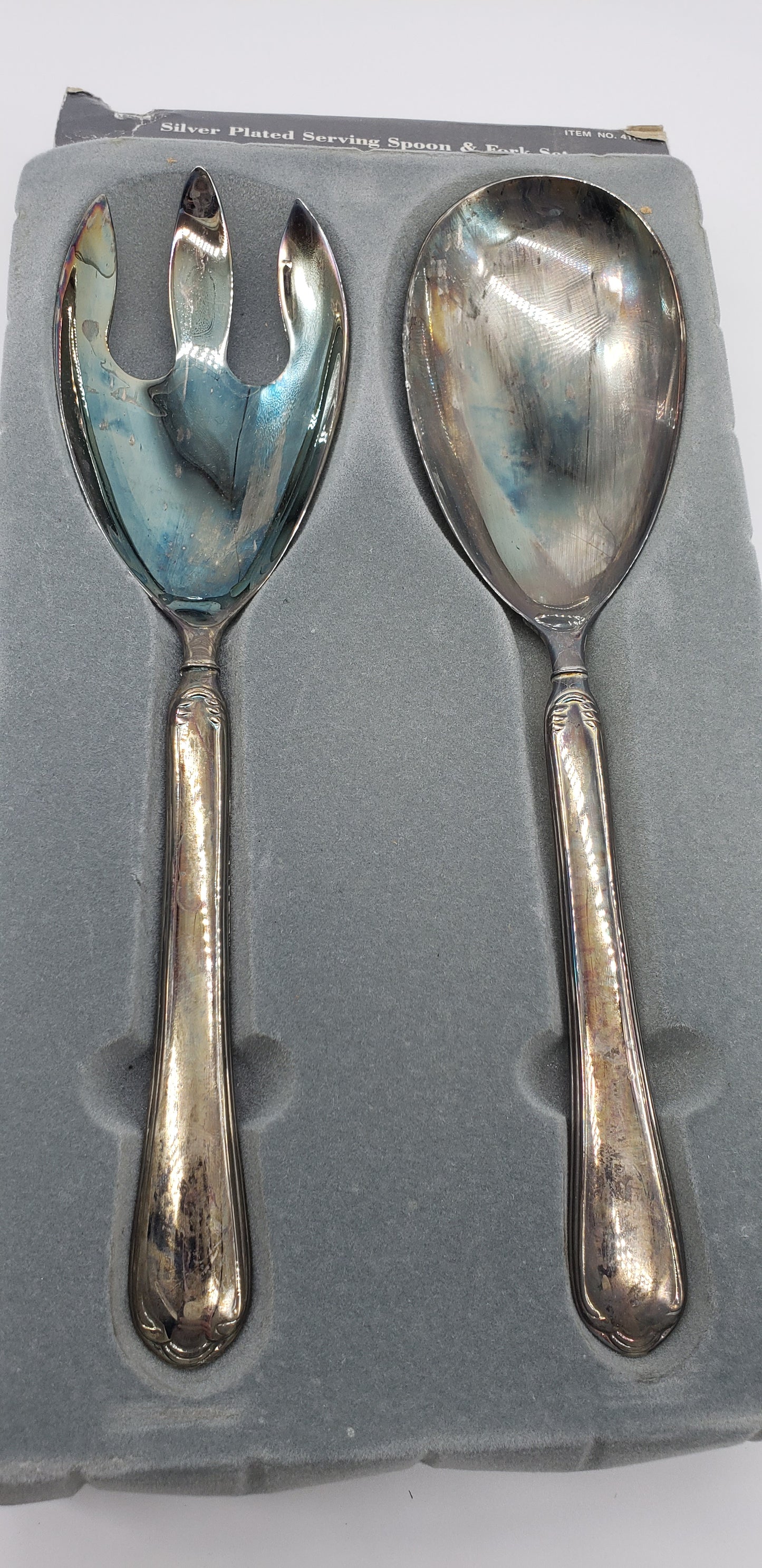 Regal Silver Plated Serving Fork Spoon Pasta Utensil Set of 2 Brand