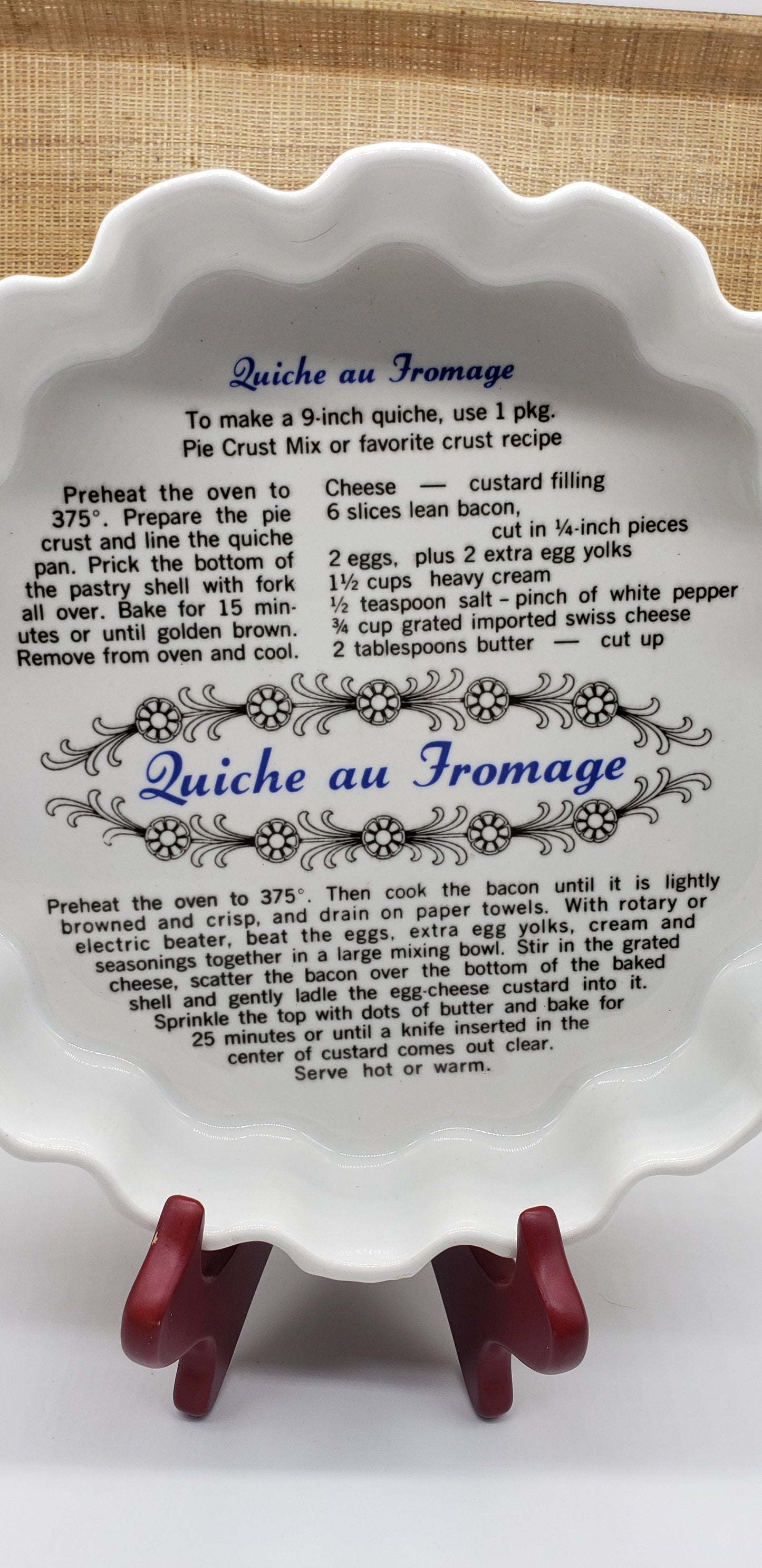 Quiche au Fromage Pie dish