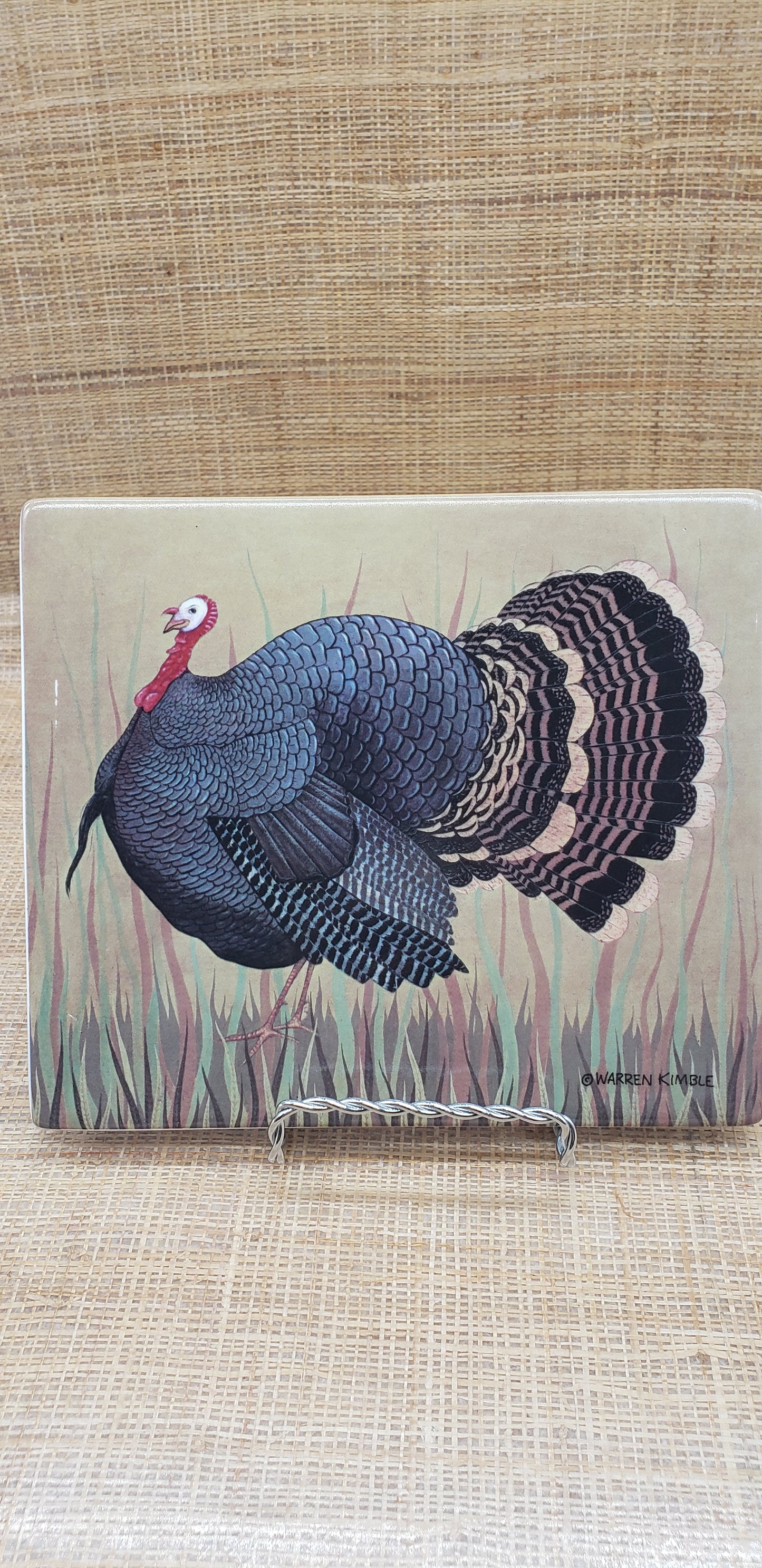 Warren Kimble Turkey Ceramic Tile Trivet Wall Hanging Plaque