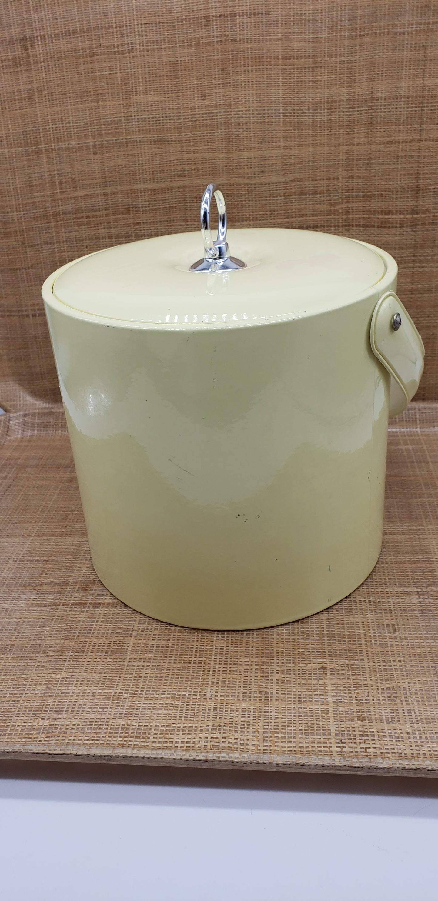 Georges Briard Handled Yellow Ice Bucket with Lid