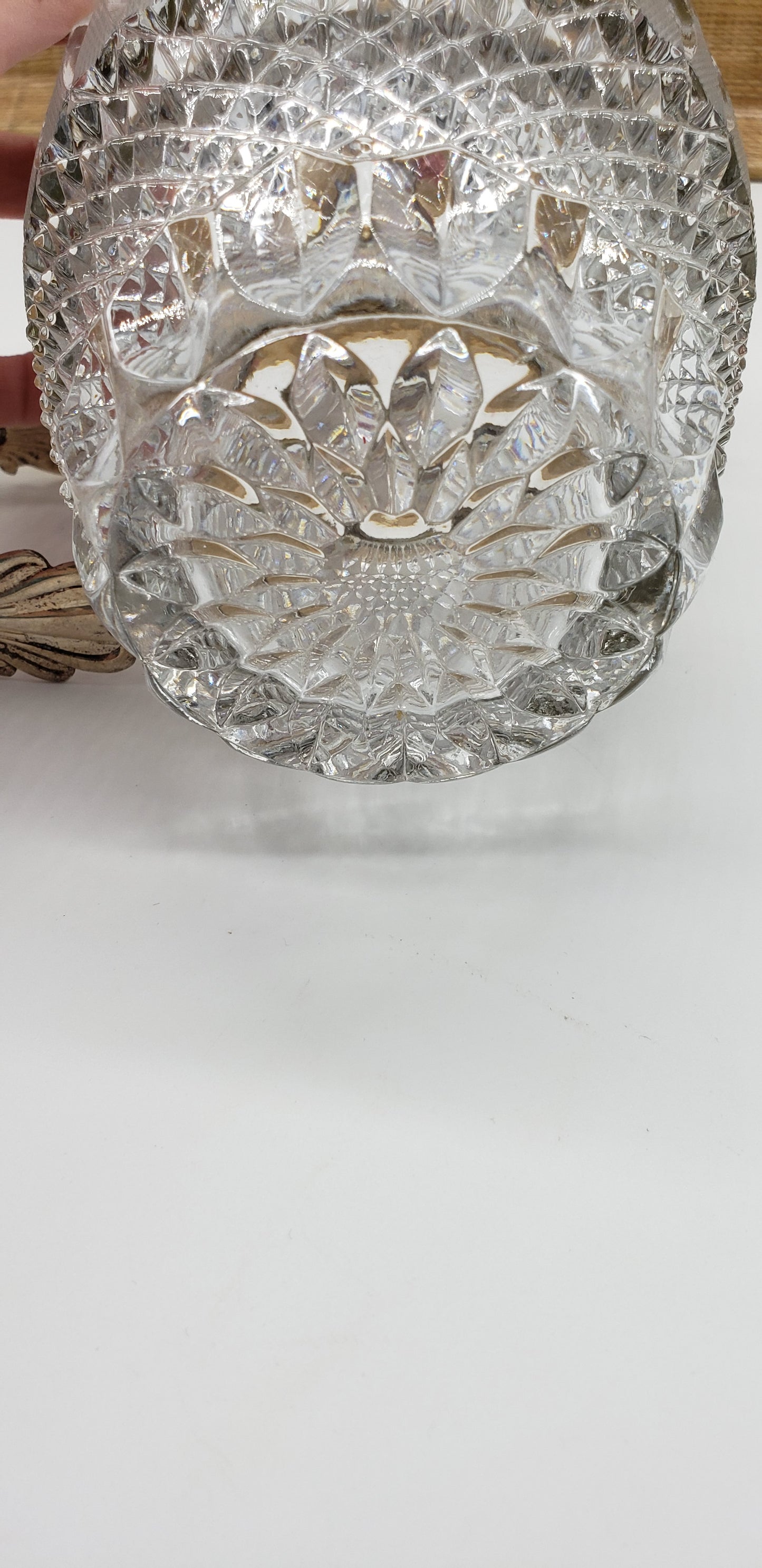 Heavy Crystal Ice Bucket  and tongs