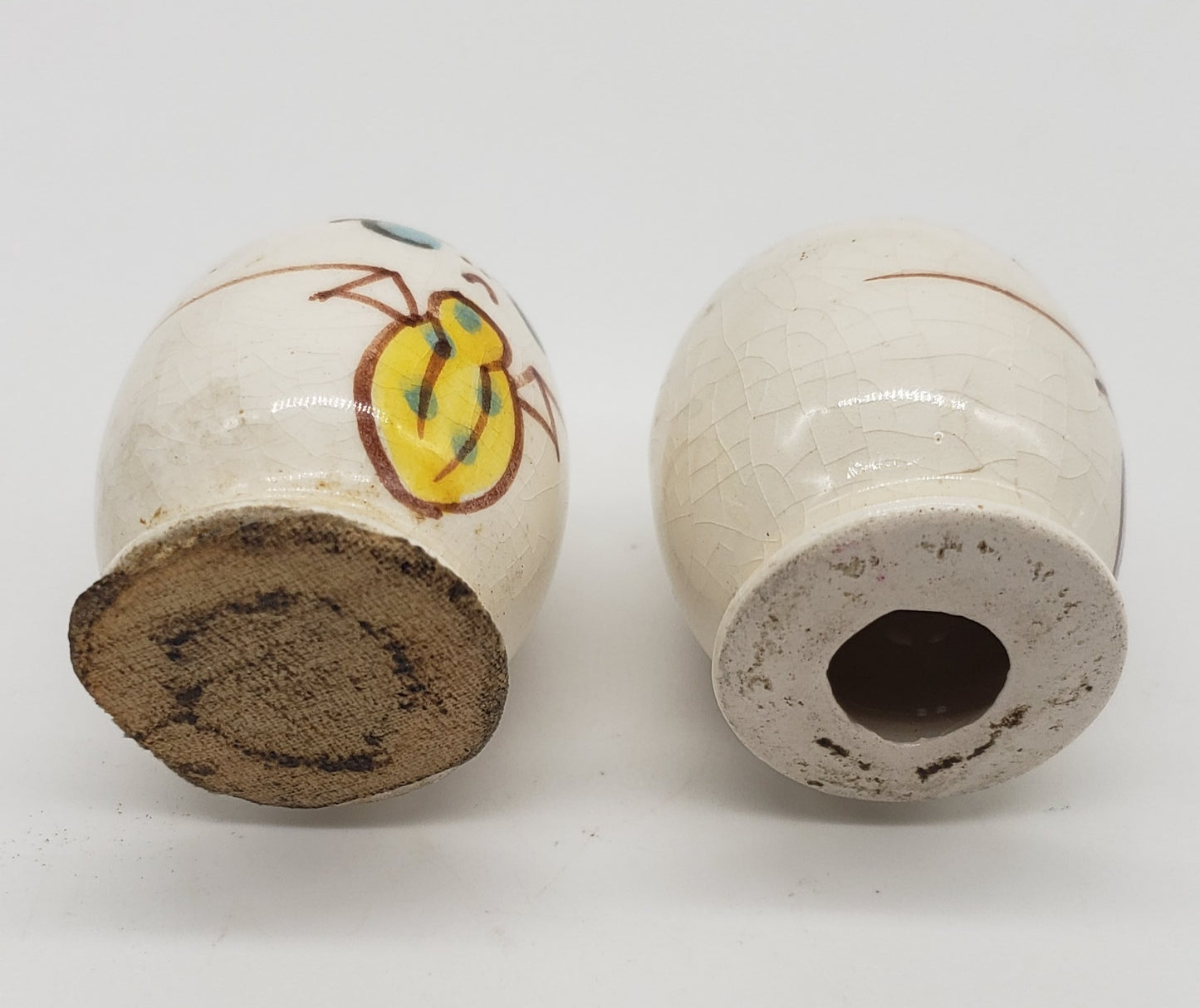 Anthropomorphic Grumpy "Eggheads" Salt and Pepper Shakers