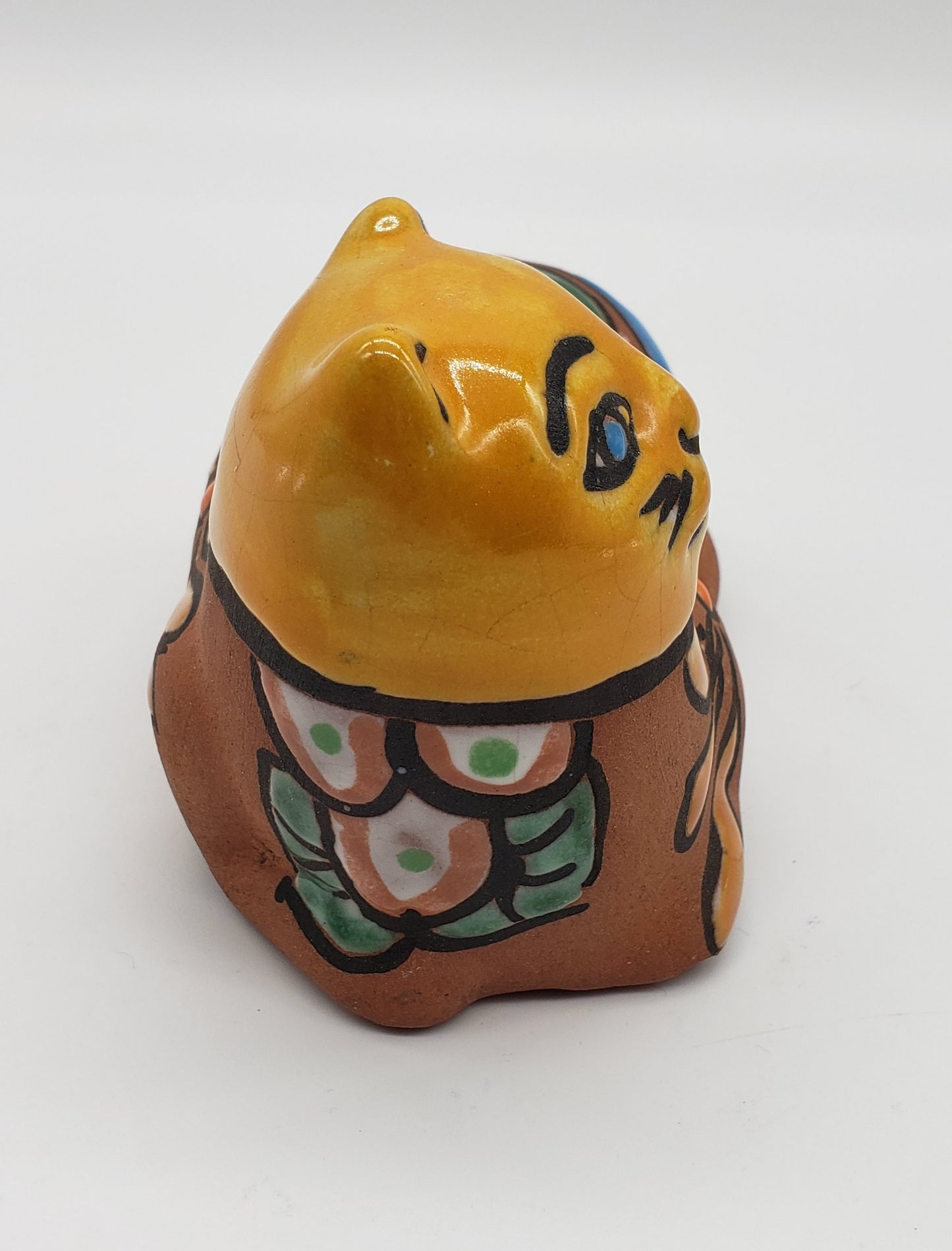 Terracotta Mexican pottery Cat Figurine