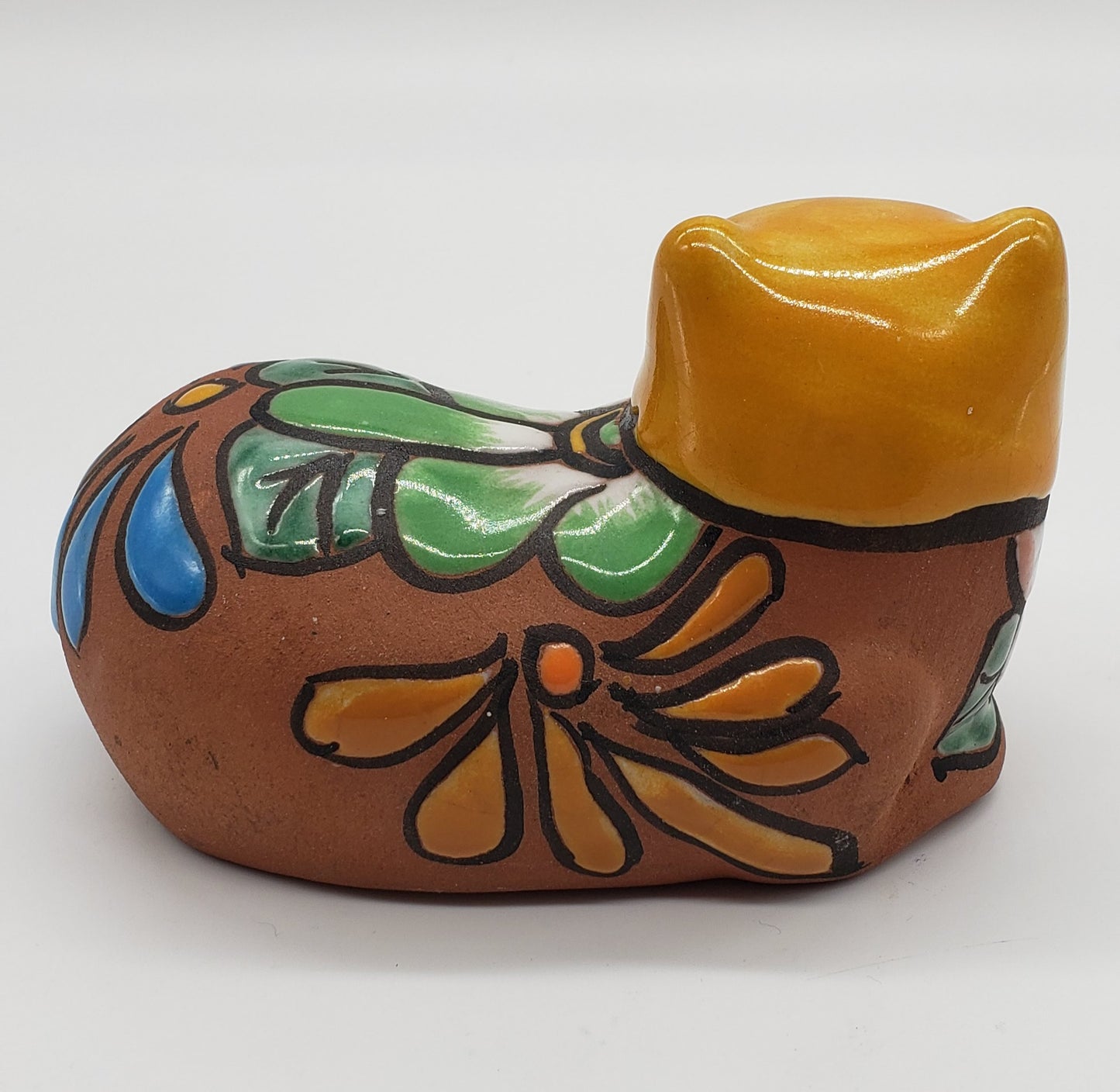 Terracotta Mexican pottery Cat Figurine