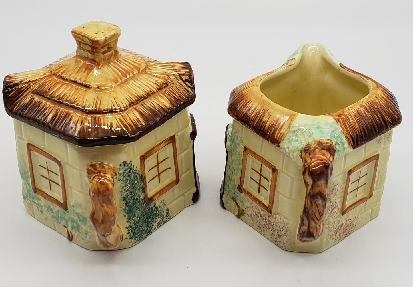 Keele Street Pottery Thatched Cottage cream and sugar