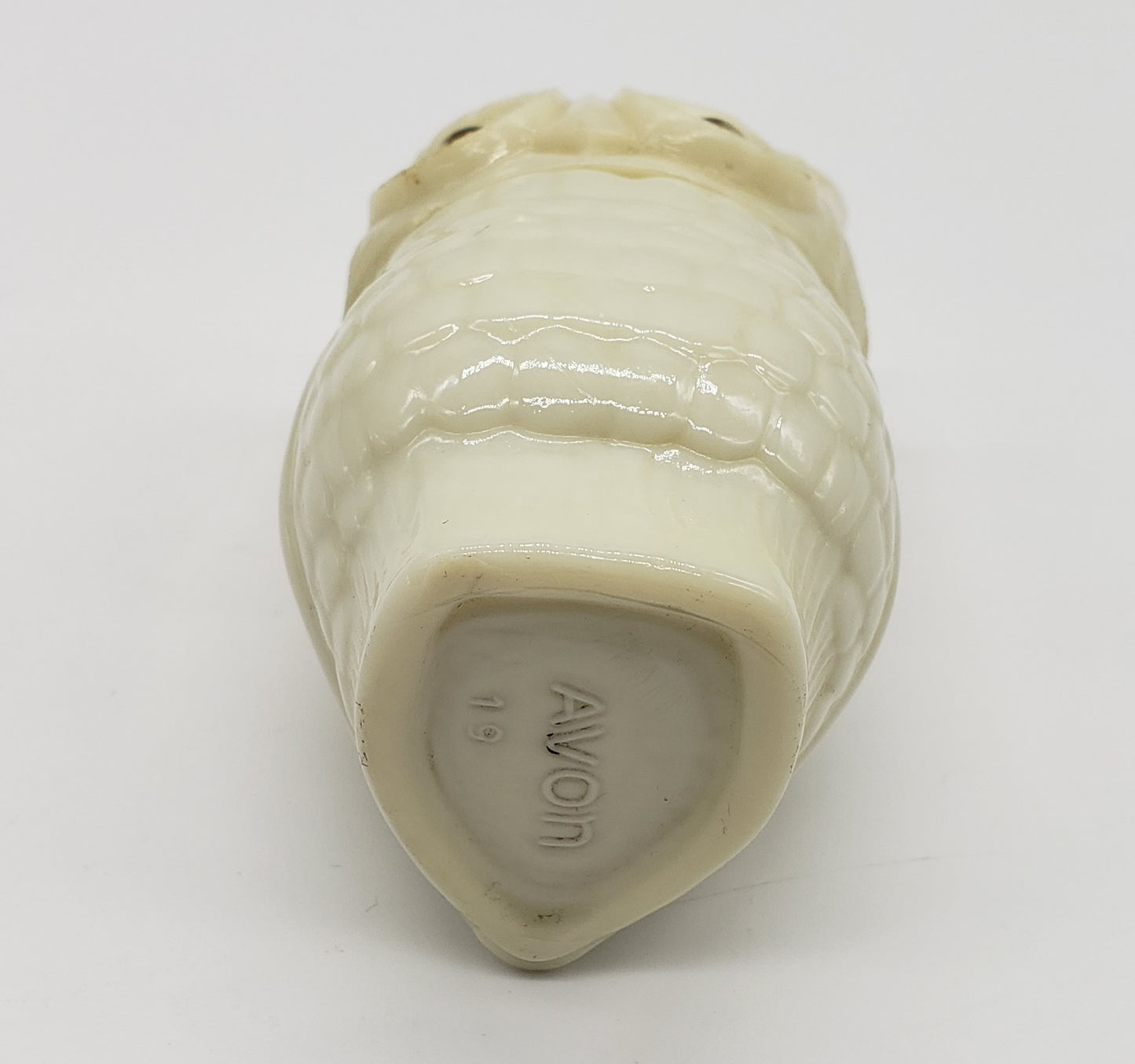 AVON Owl Perfume Milk Glass Cream Sachet Bottle