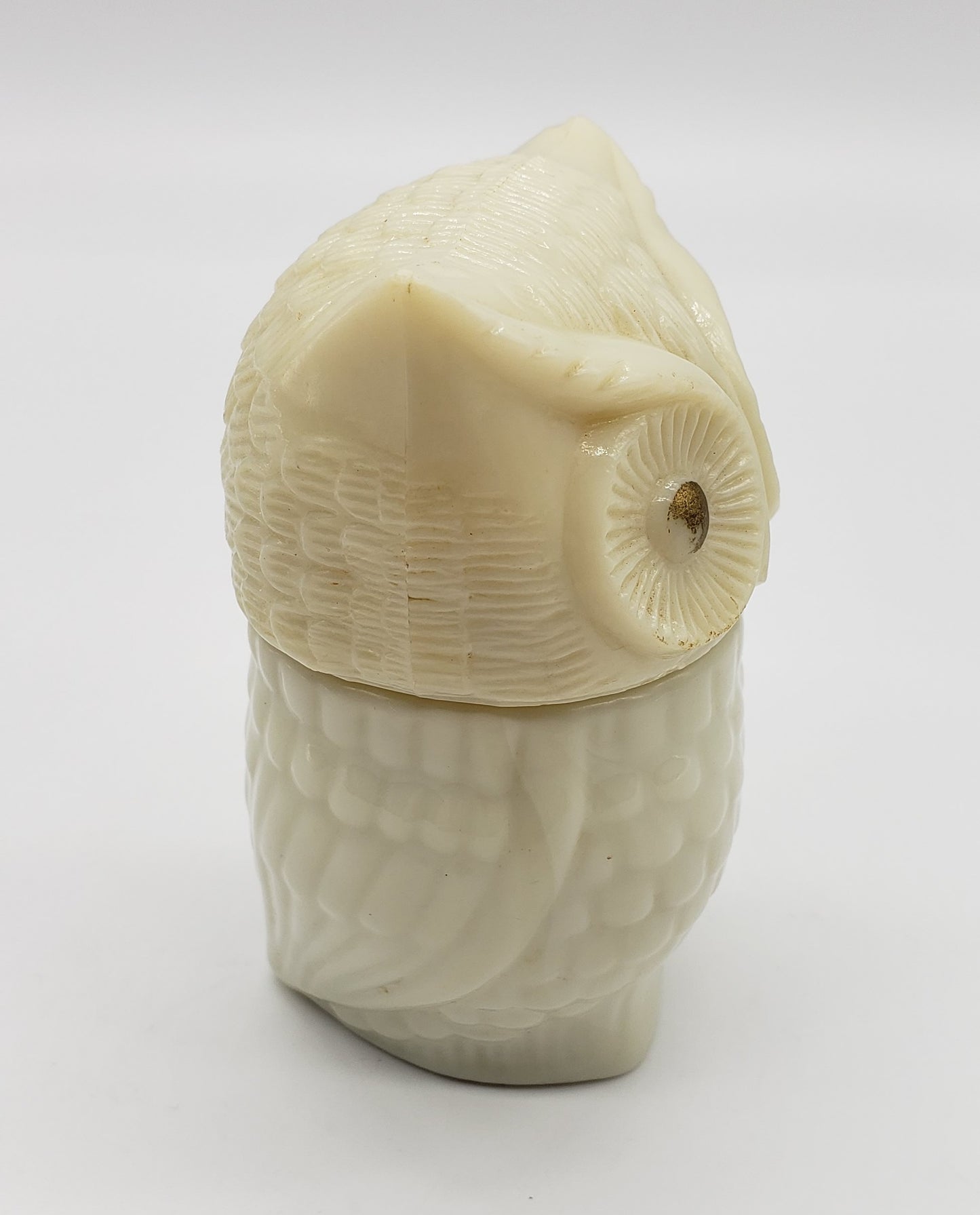 AVON Owl Perfume Milk Glass Cream Sachet Bottle