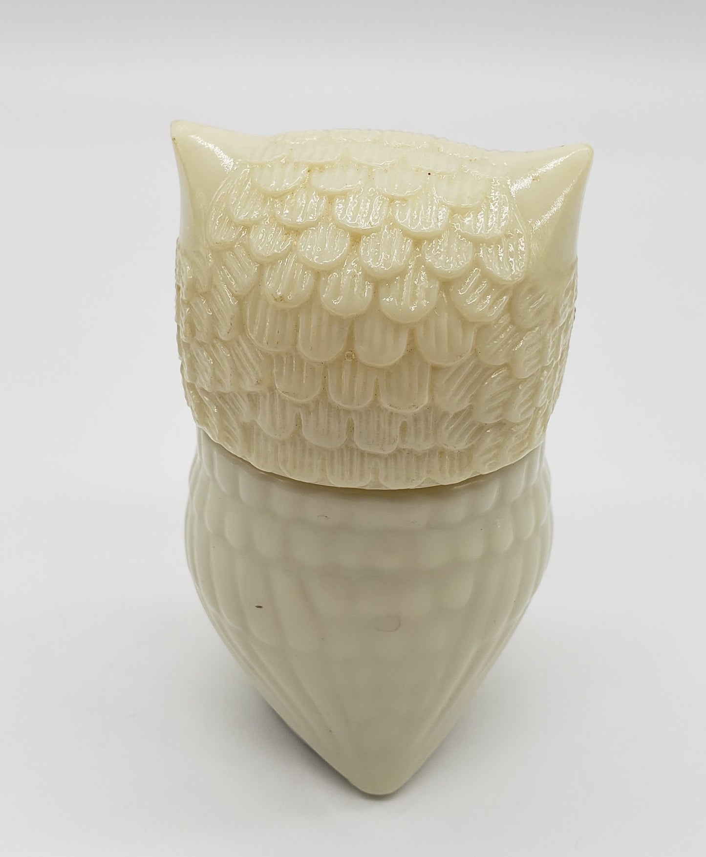 AVON Owl Perfume Milk Glass Cream Sachet Bottle