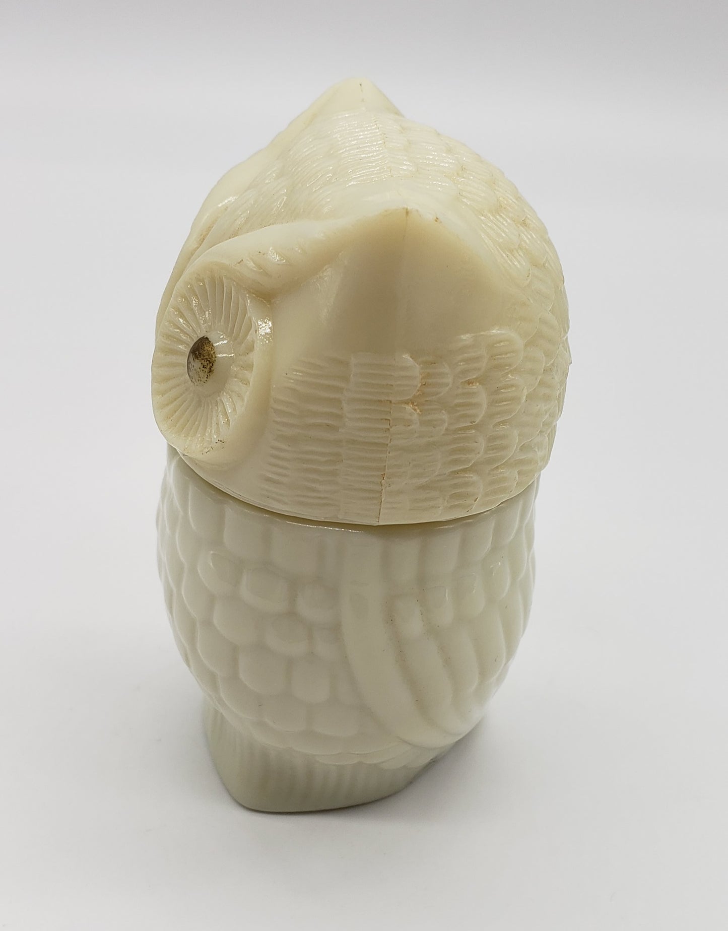 AVON Owl Perfume Milk Glass Cream Sachet Bottle