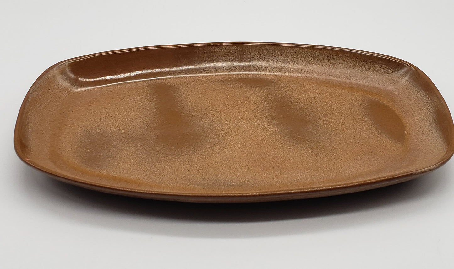 Frankoma Platter #6P Shallow Brown Satin