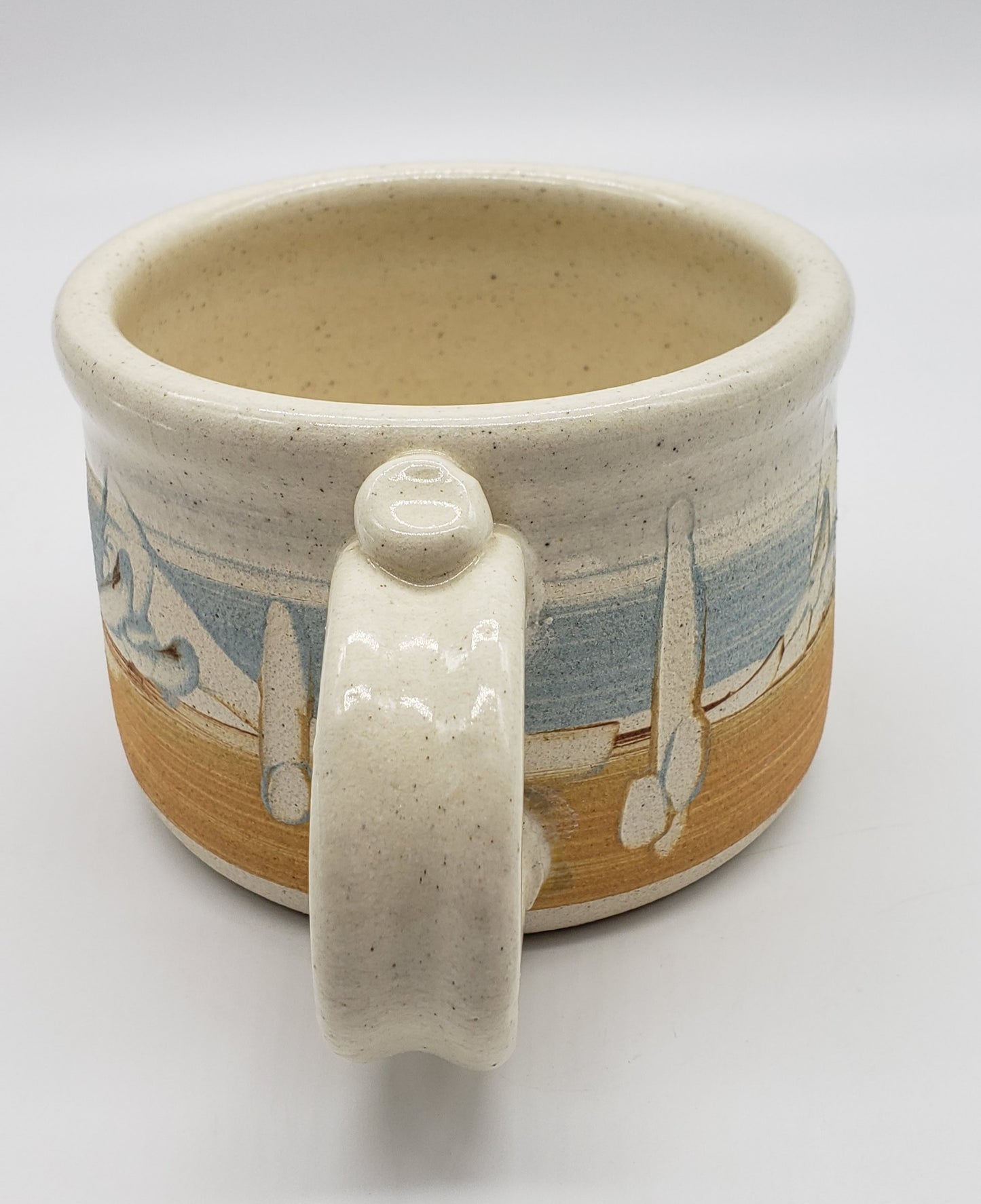 J.M 1995 Studio Pottery mug / soup bowl LaVerkin, Utah Signed