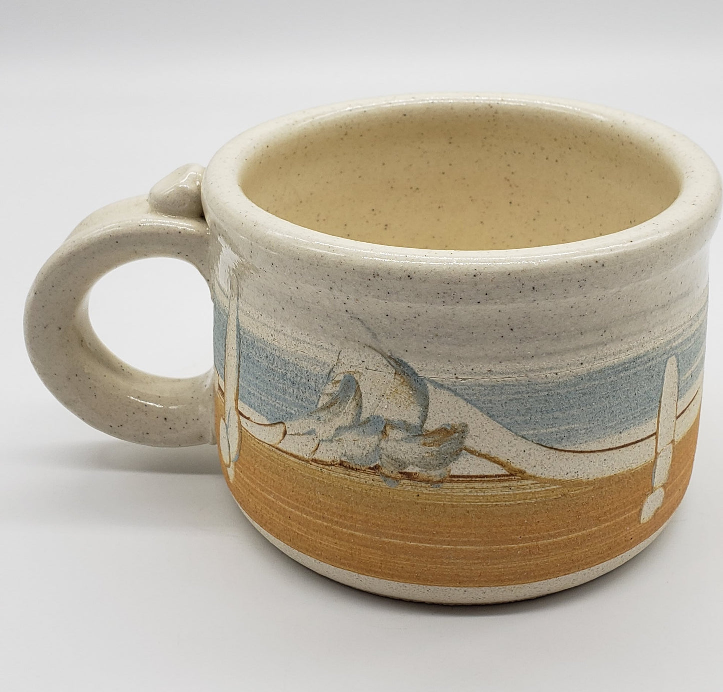 J.M 1995 Studio Pottery mug / soup bowl LaVerkin, Utah Signed