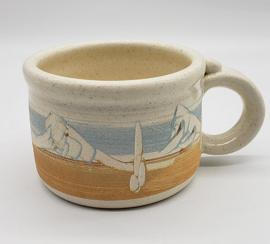 J.M 1995 Studio Pottery mug / soup bowl LaVerkin, Utah Signed