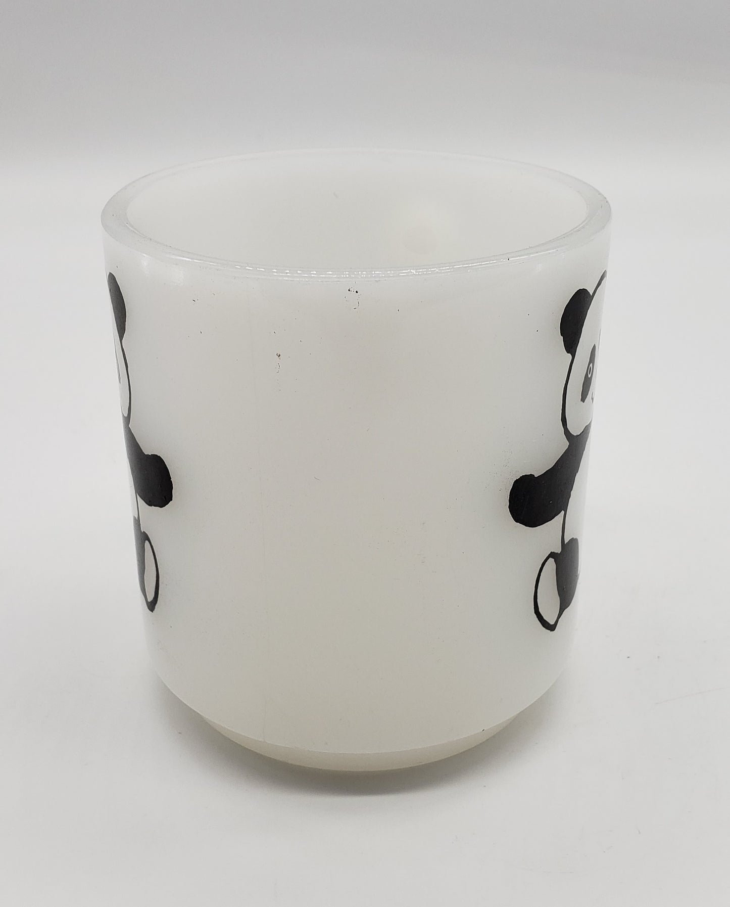Glasbake Milk Glass Coffee Cup Mug Panda Bear