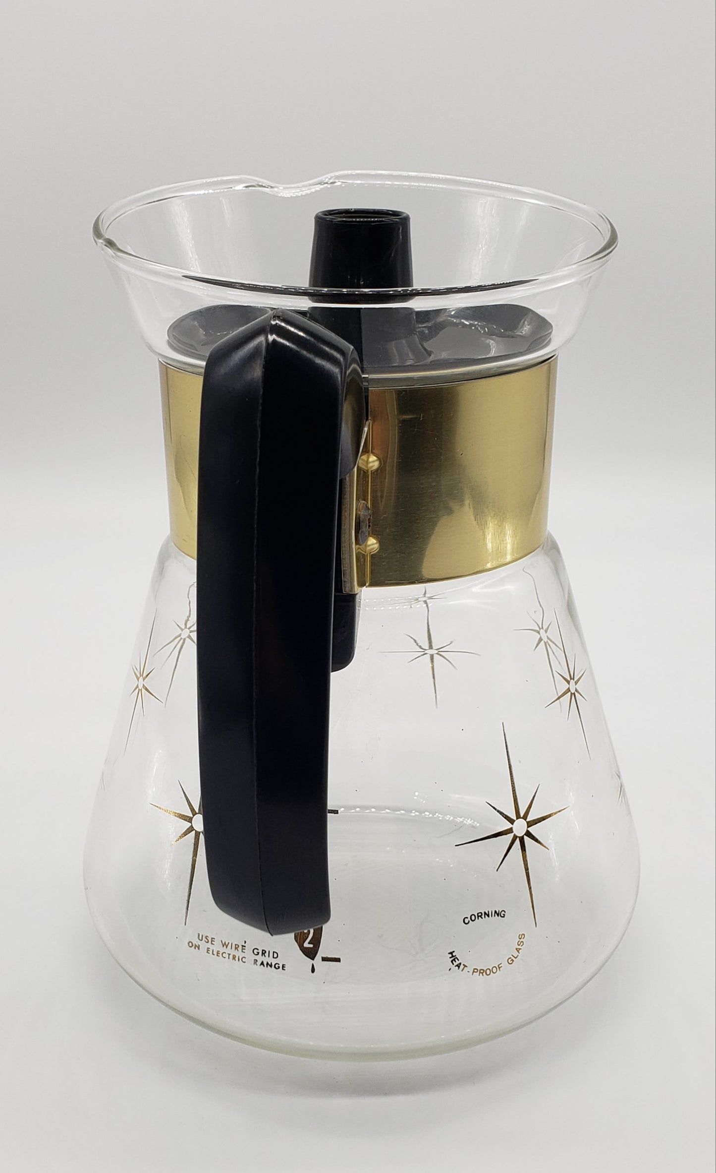 Corning MCM Atomic Starburst Glass Coffee Pot / Carafe (4 cups)