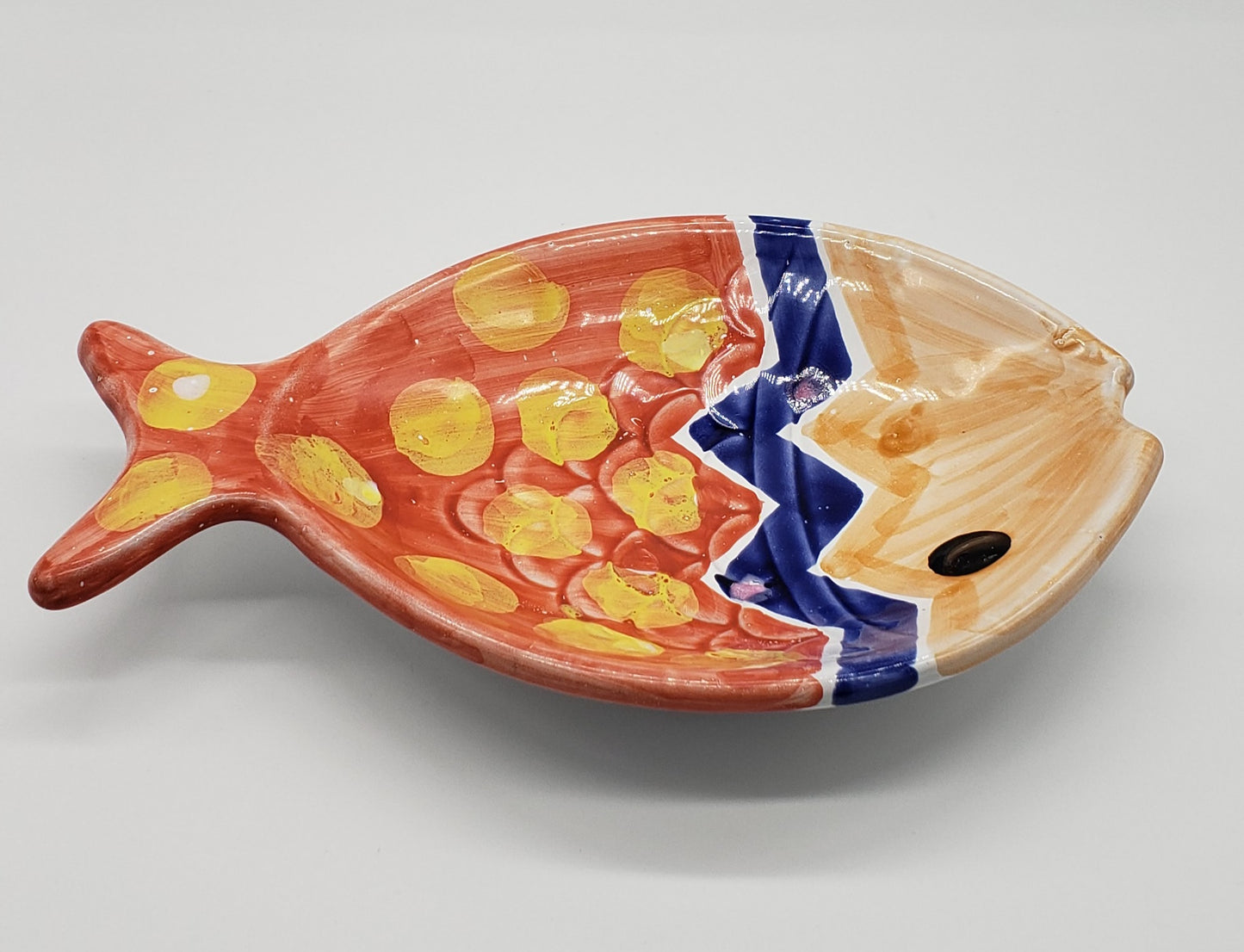 Decorative Hand Painted Fish Wall Hanging Italian Pottery -1