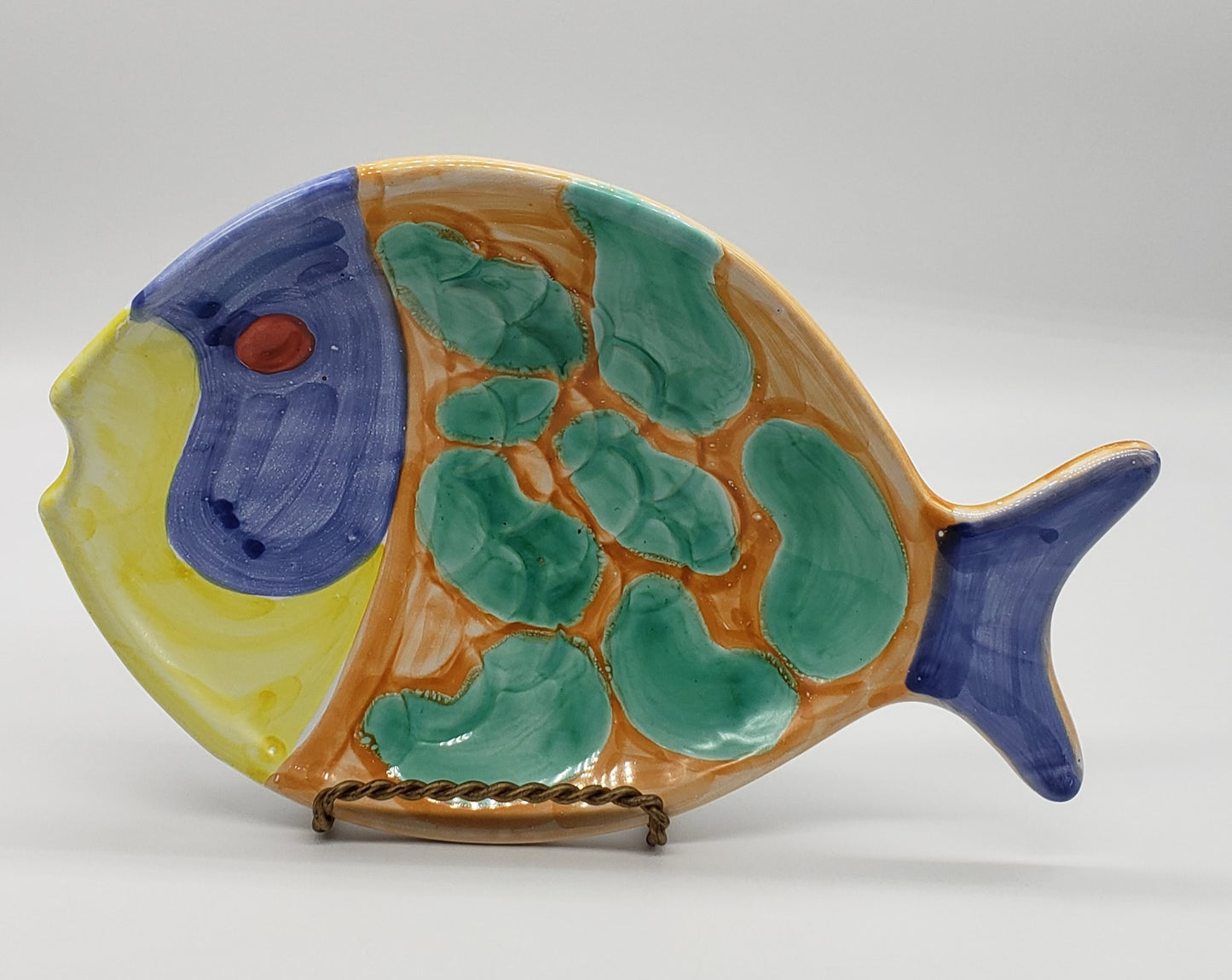 Decorative Hand Painted Fish Wall Hanging Italian Pottery -2
