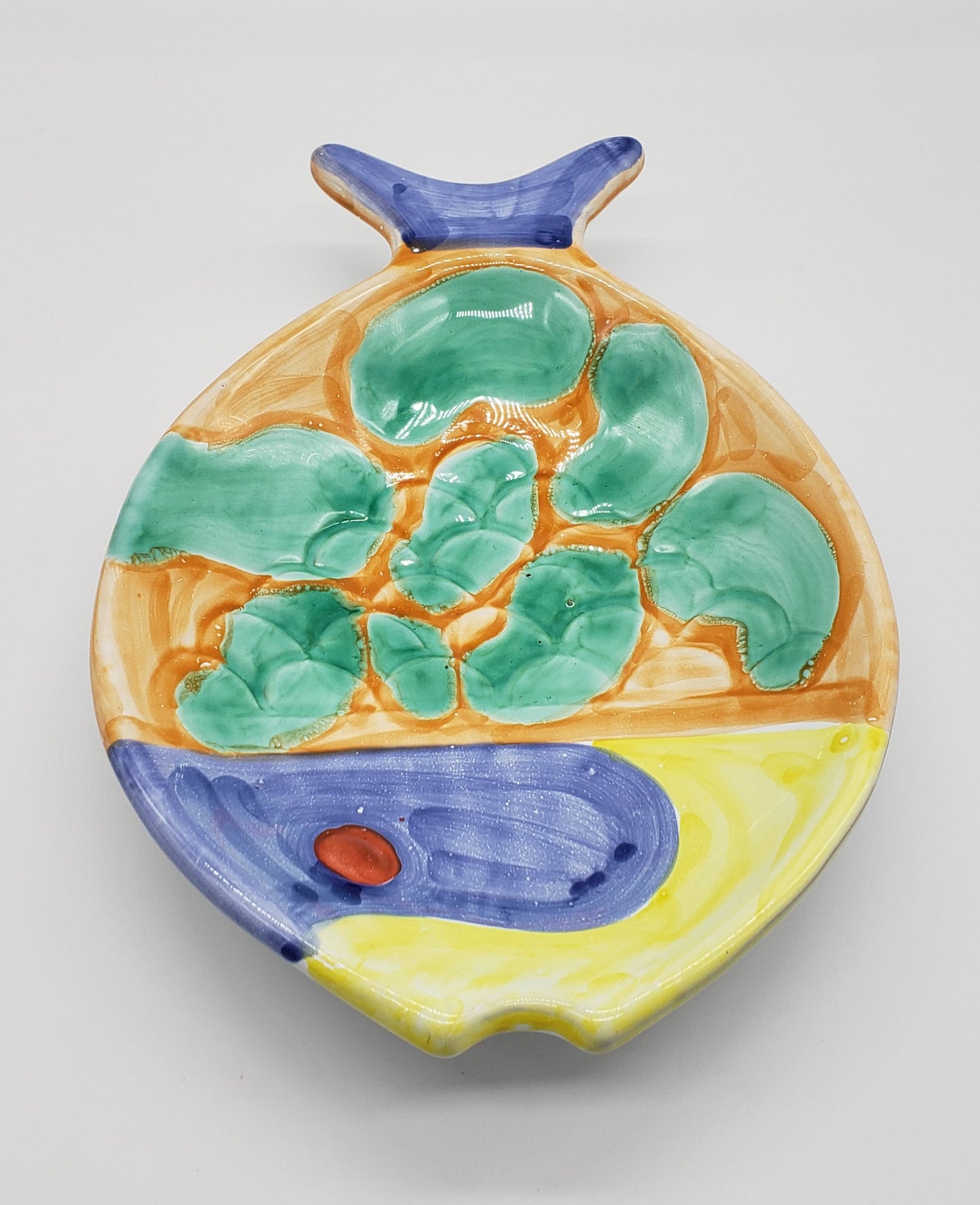 Decorative Hand Painted Fish Wall Hanging Italian Pottery -2