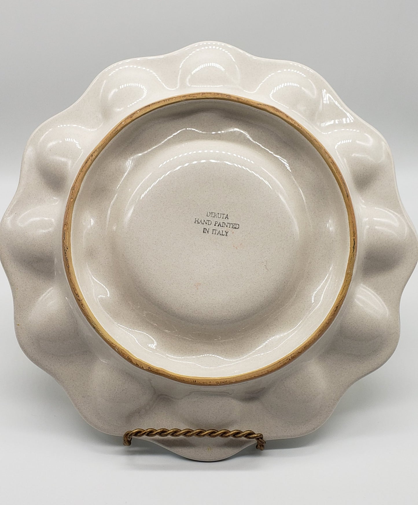 Deruta Italy Deviled Egg Plate Pottery Dish Hand Painted