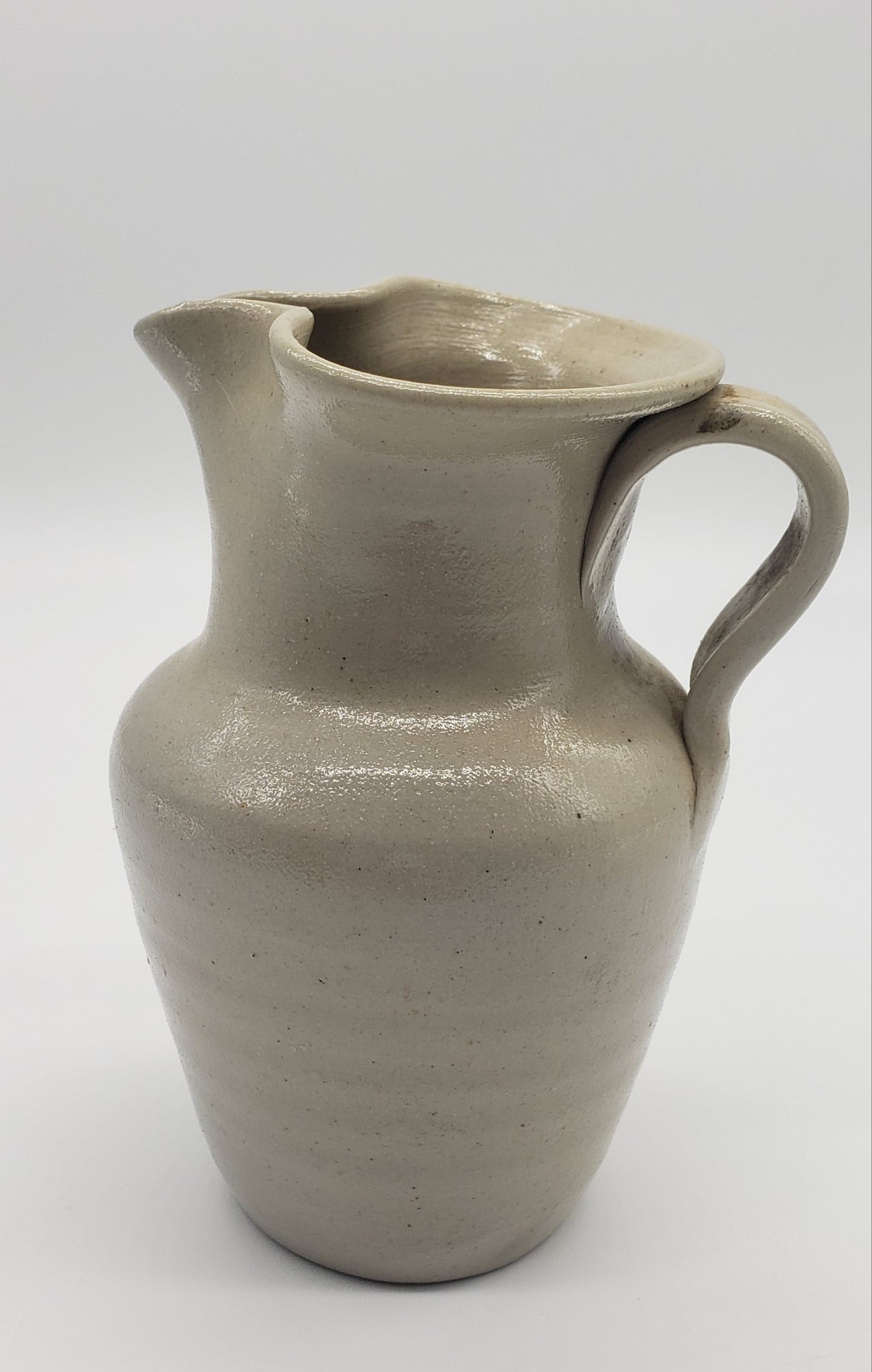 Williamsburg Pottery w/ Blue Enameled Leaves Vase / Pitcher