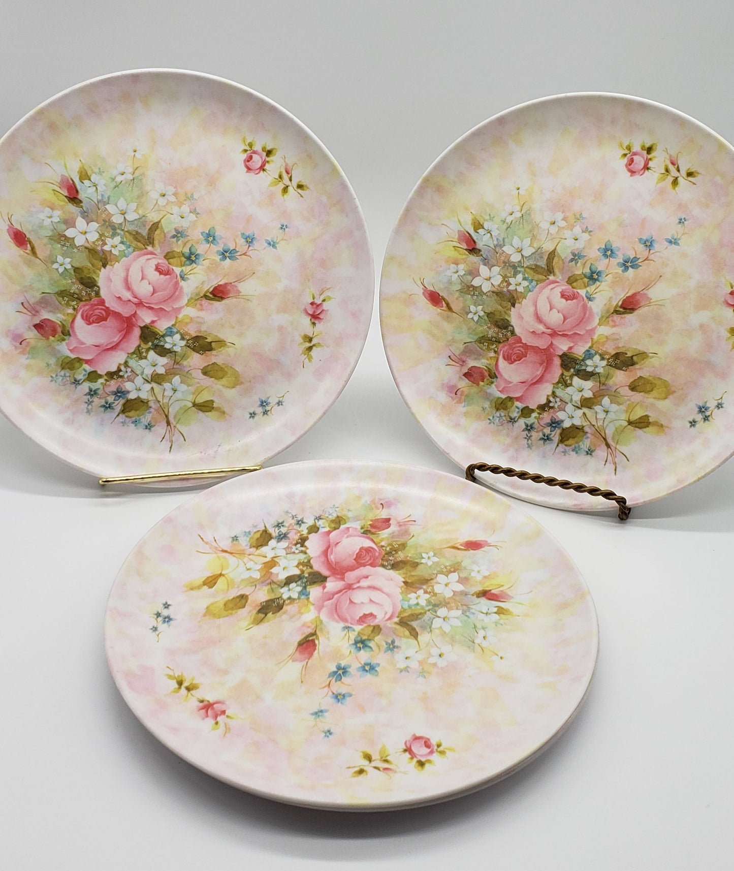 Rose Pattern Melamine Dinner Plate (set of 4)