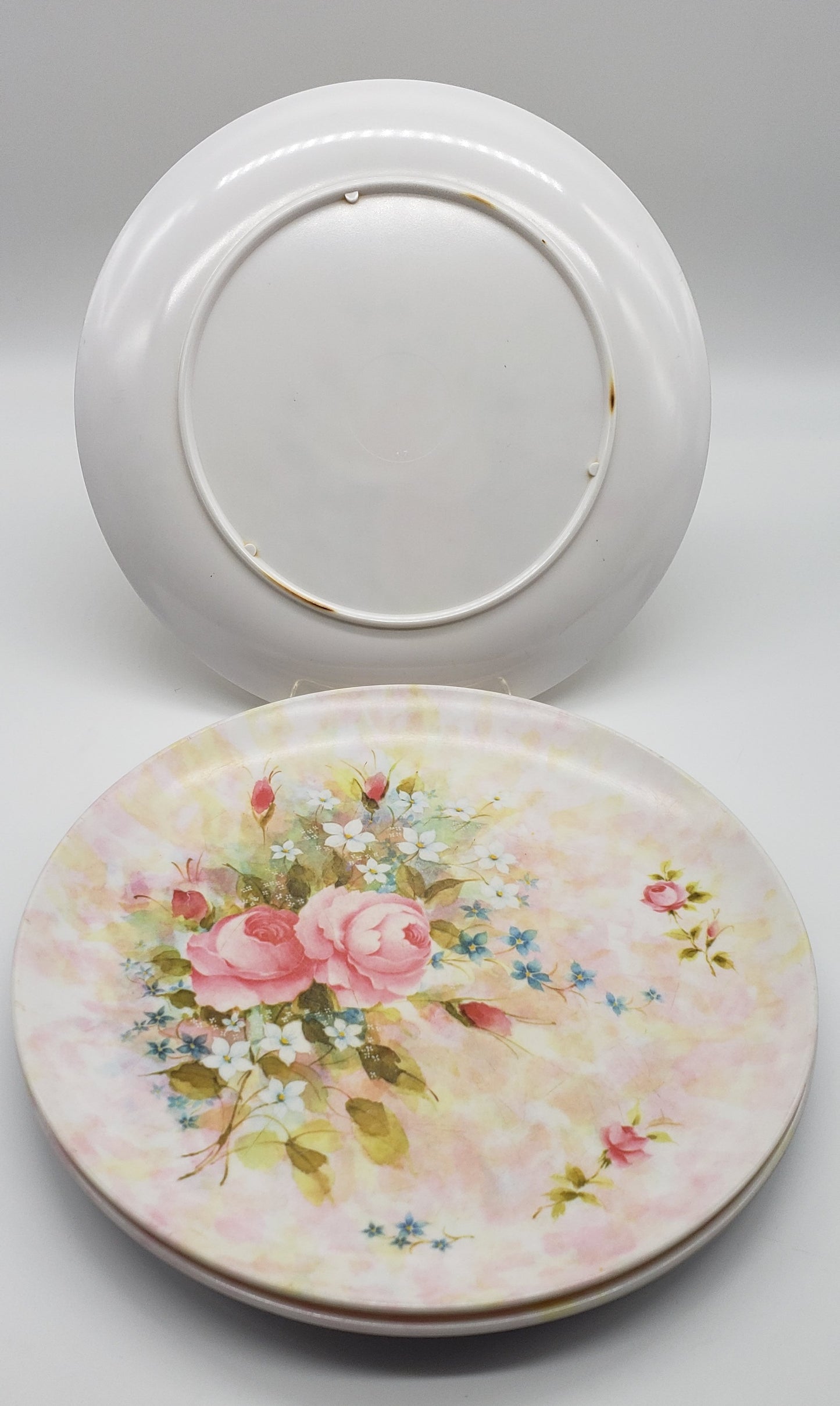 Rose Pattern Melamine Dinner Plate (set of 4)