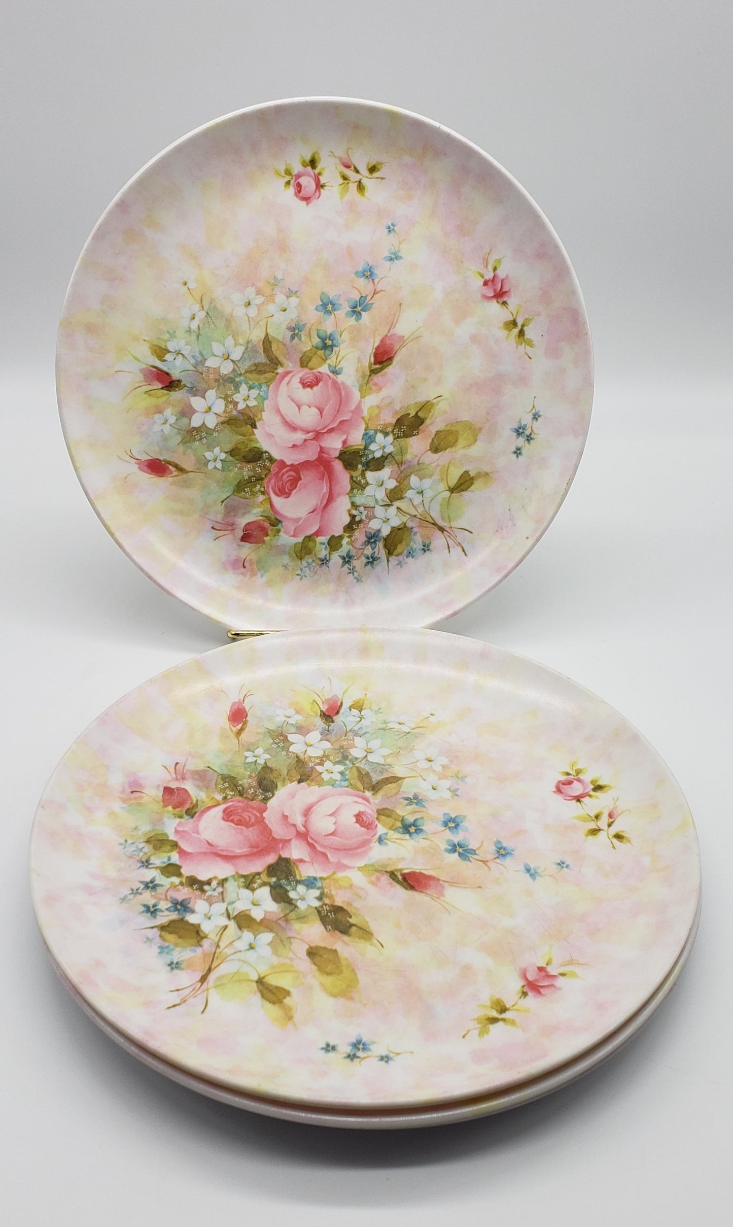 Rose Pattern Melamine Dinner Plate (set of 4)