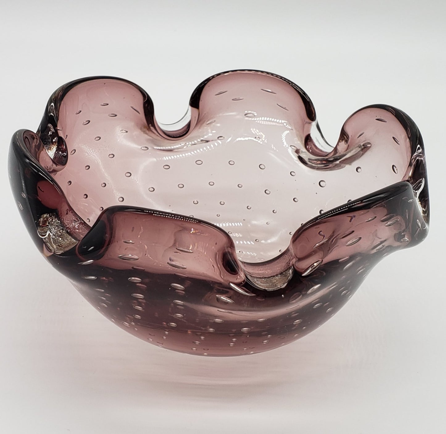 Murano Style Art glass (controlled bubble) Glass Ash Tray