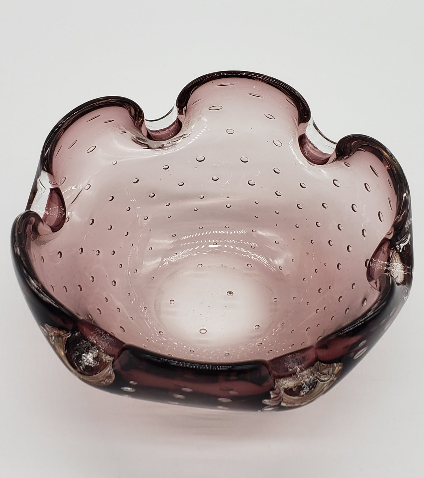 Murano Style Art glass (controlled bubble) Glass Ash Tray