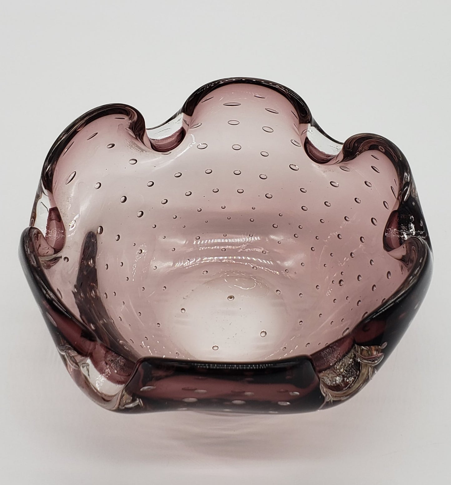 Murano Style Art glass (controlled bubble) Glass Ash Tray