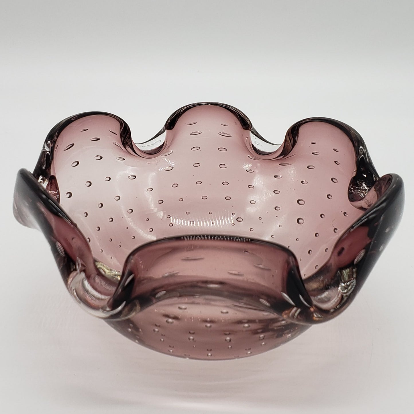 Murano Style Art glass (controlled bubble) Glass Ash Tray