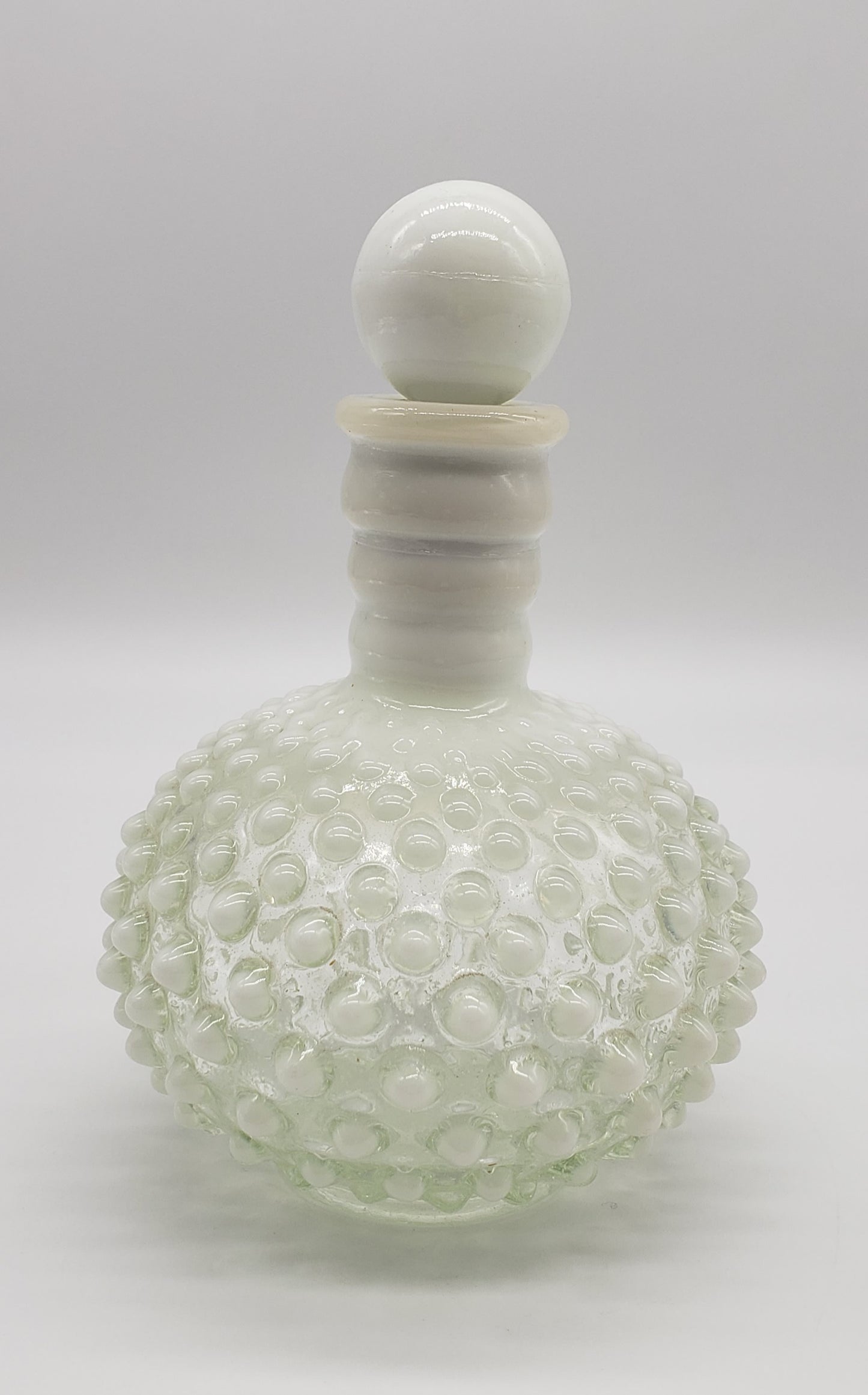 Fenton Hobnail White Opalescent Perfume Bottle with stopper
