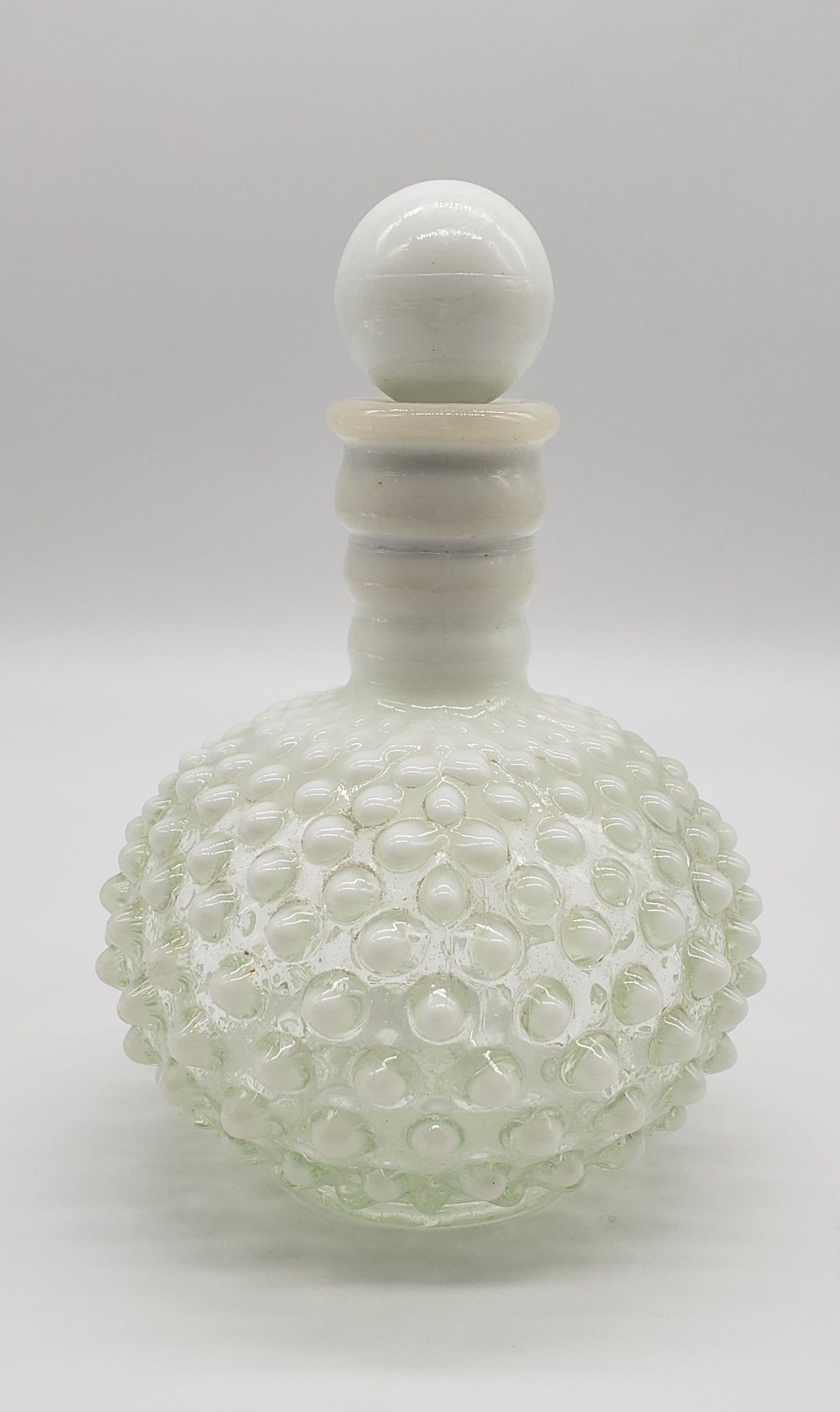 Fenton Hobnail White Opalescent Perfume Bottle with stopper