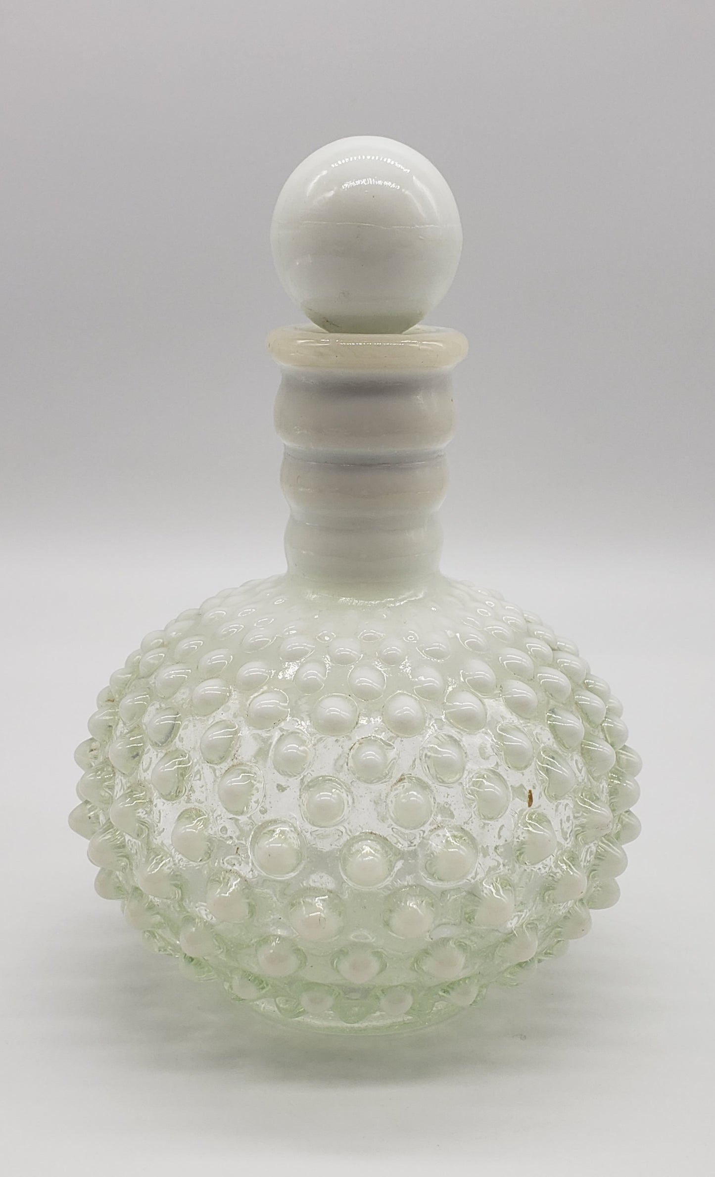 Fenton Hobnail White Opalescent Perfume Bottle with stopper