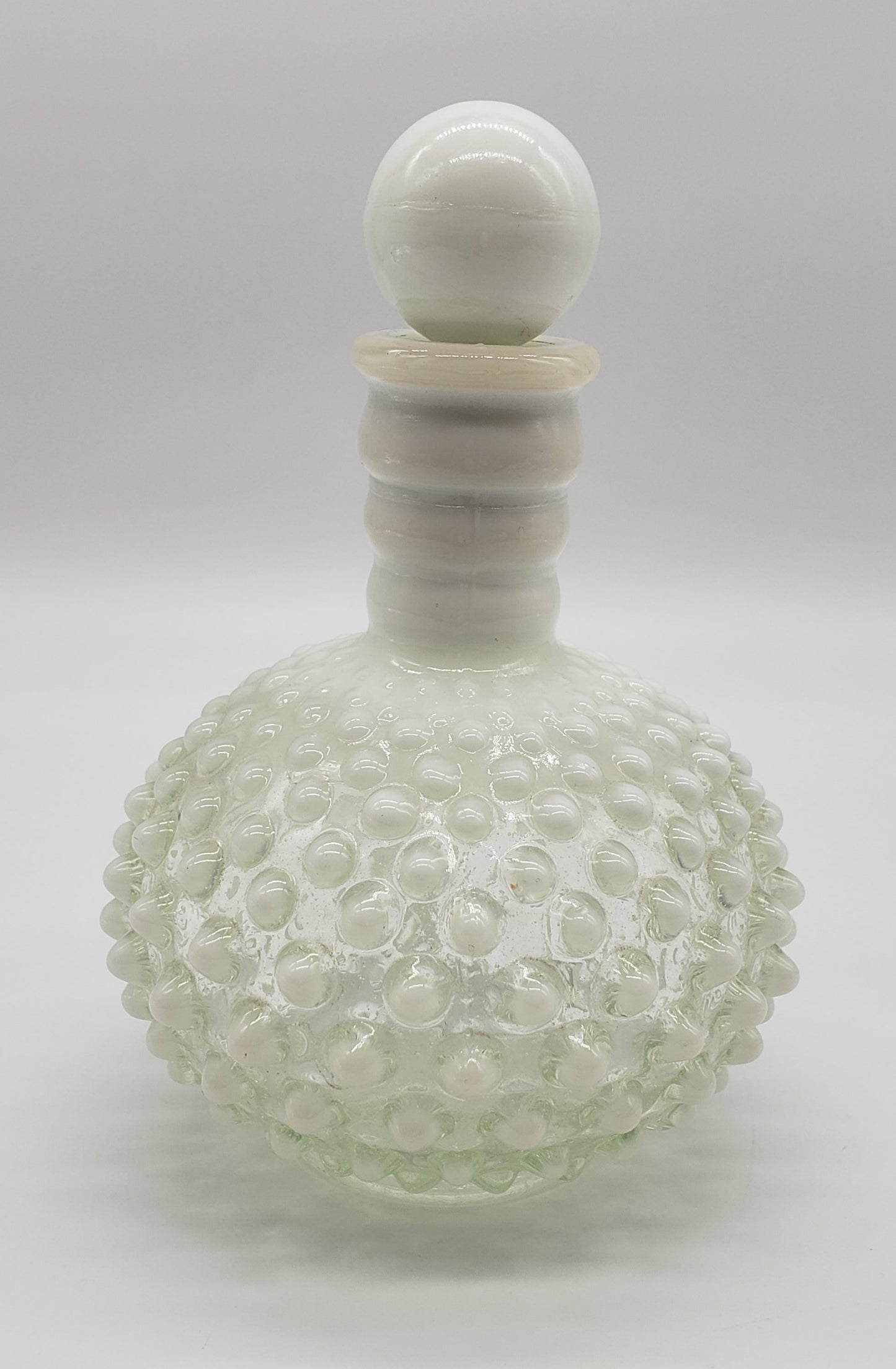 Fenton Hobnail White Opalescent Perfume Bottle with stopper