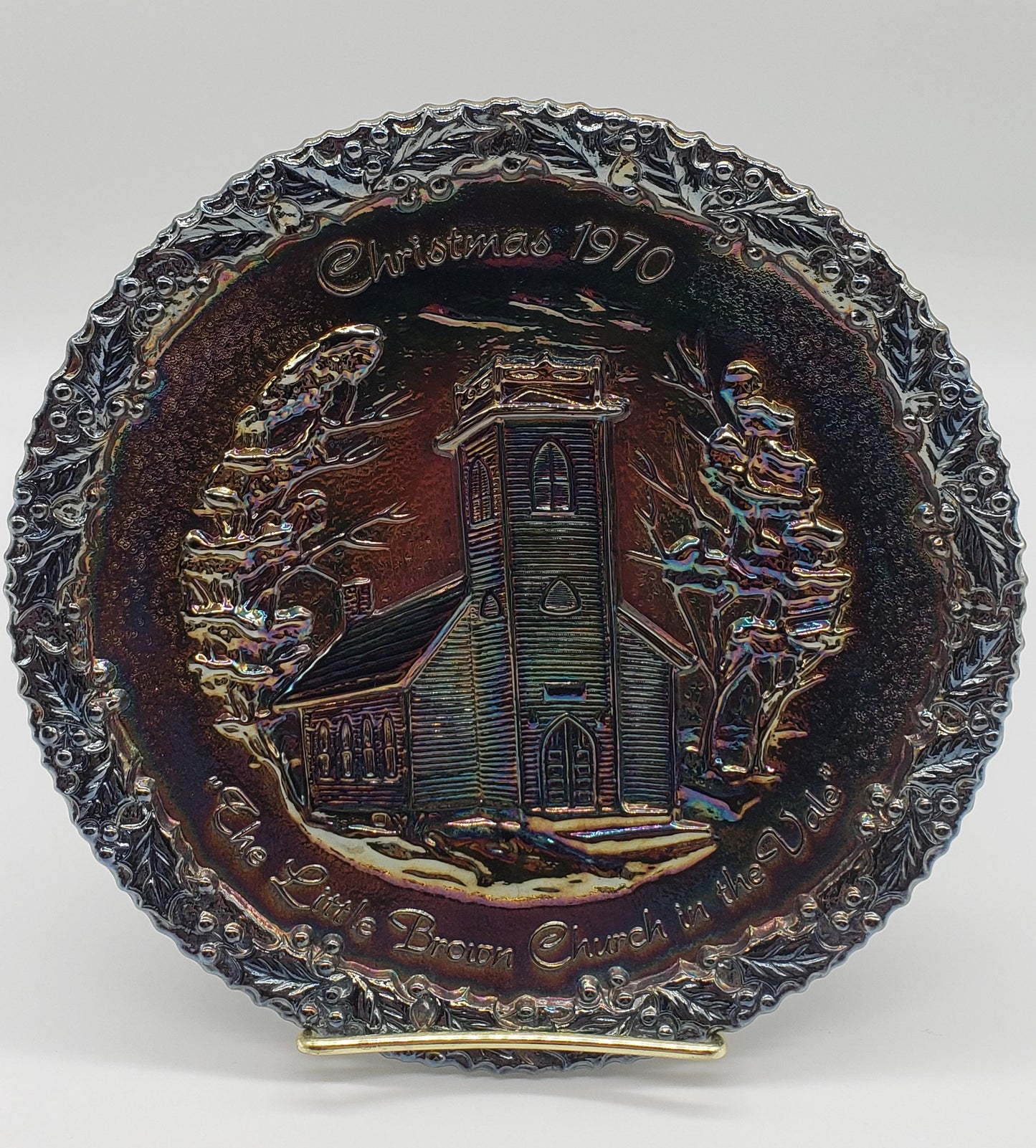 Fenton Christmas Plate - Little Brown Church