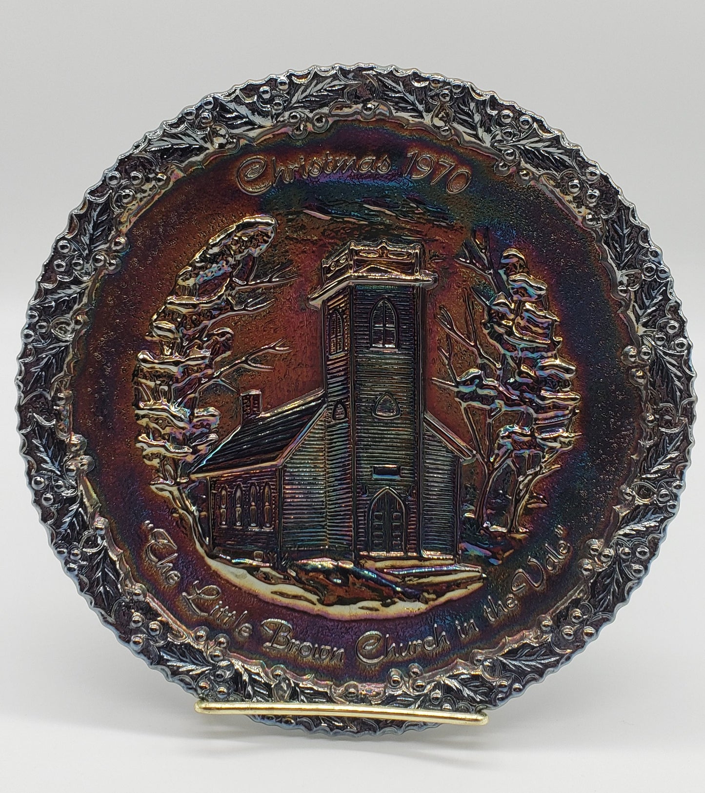 Fenton Christmas Plate - Little Brown Church
