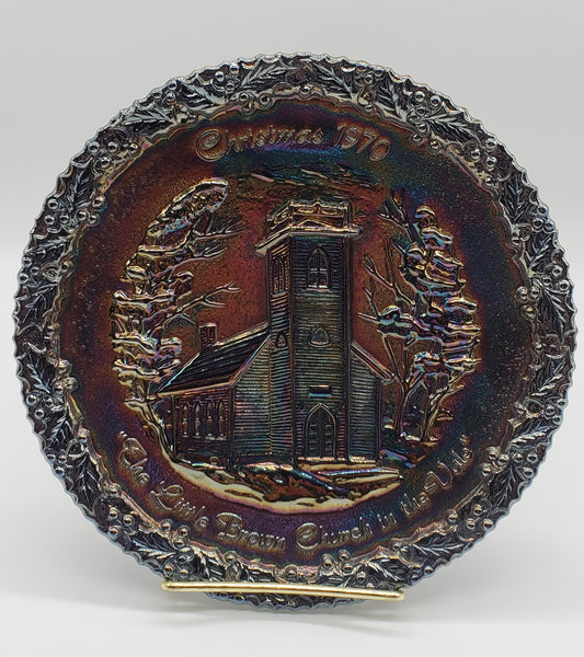Fenton Christmas Plate - Little Brown Church