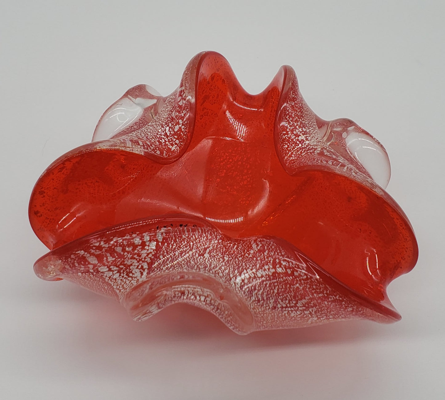 Murano Style Venetian Red Glass & Silver Bowl / Ashtray