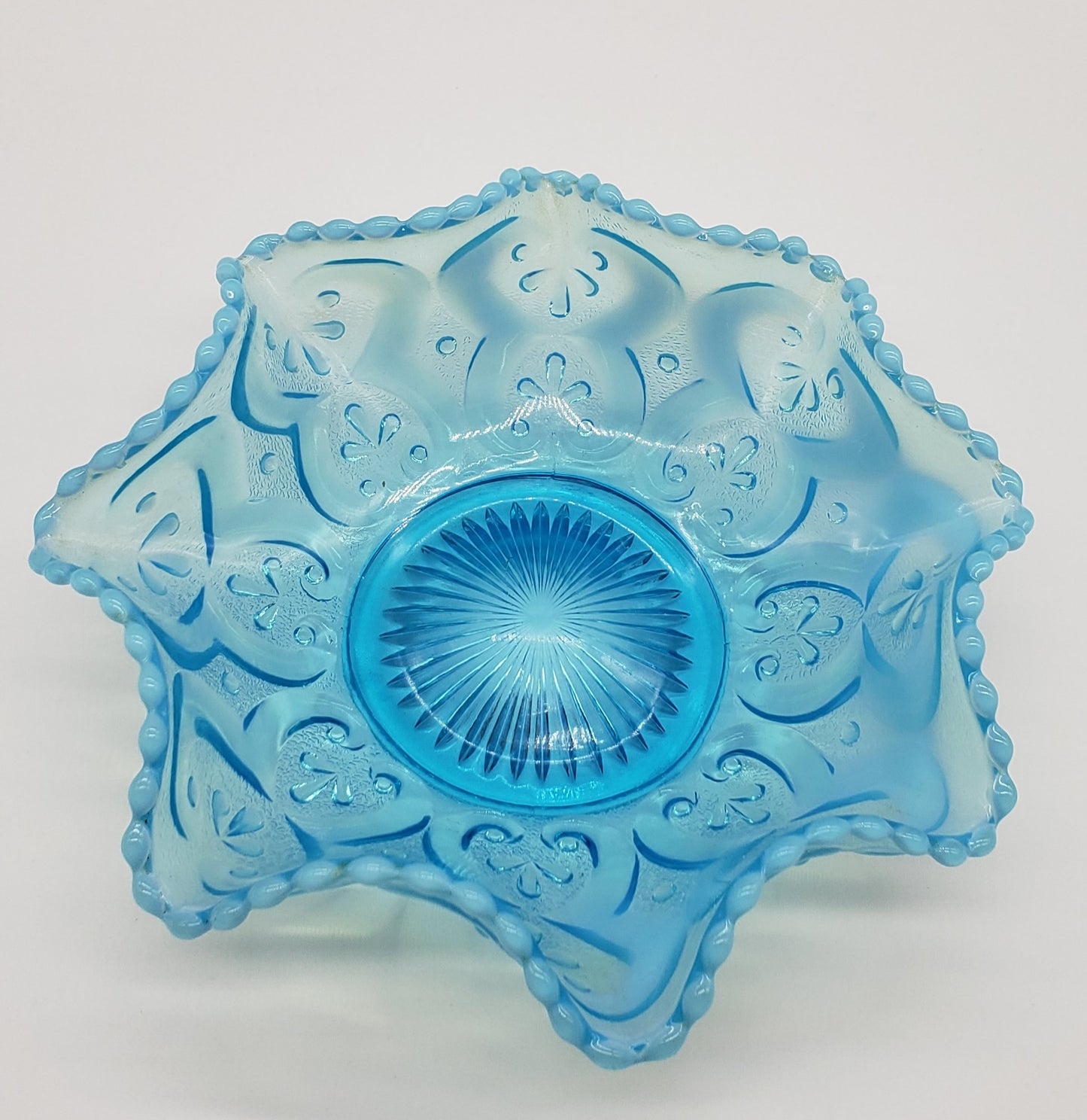 Norwood Blue opalescent Glass bowl