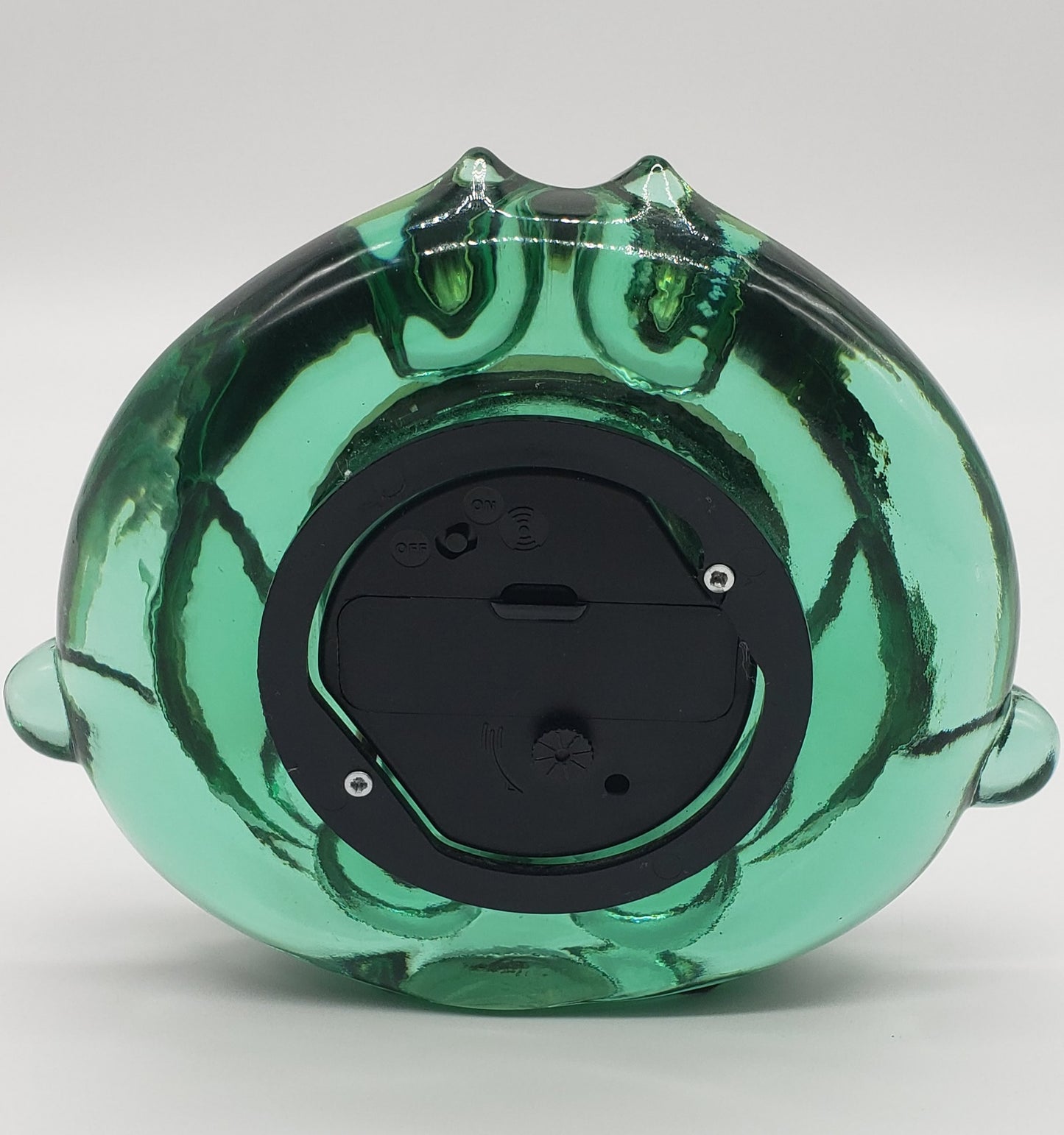 Fenton Green Glass Alarm Clock