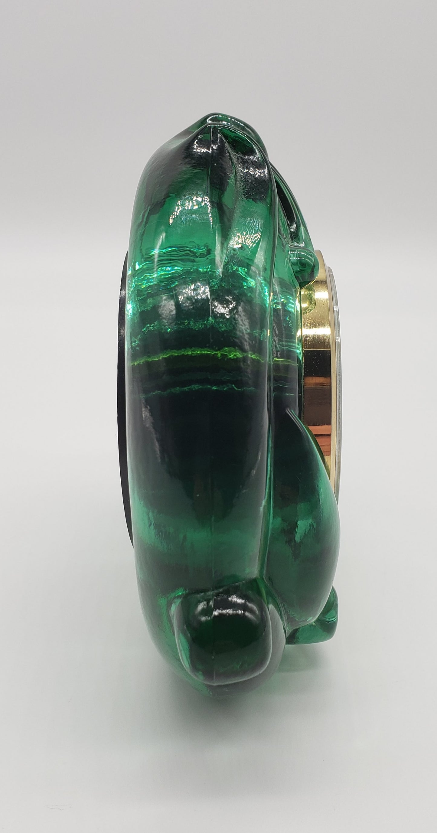 Fenton Green Glass Alarm Clock