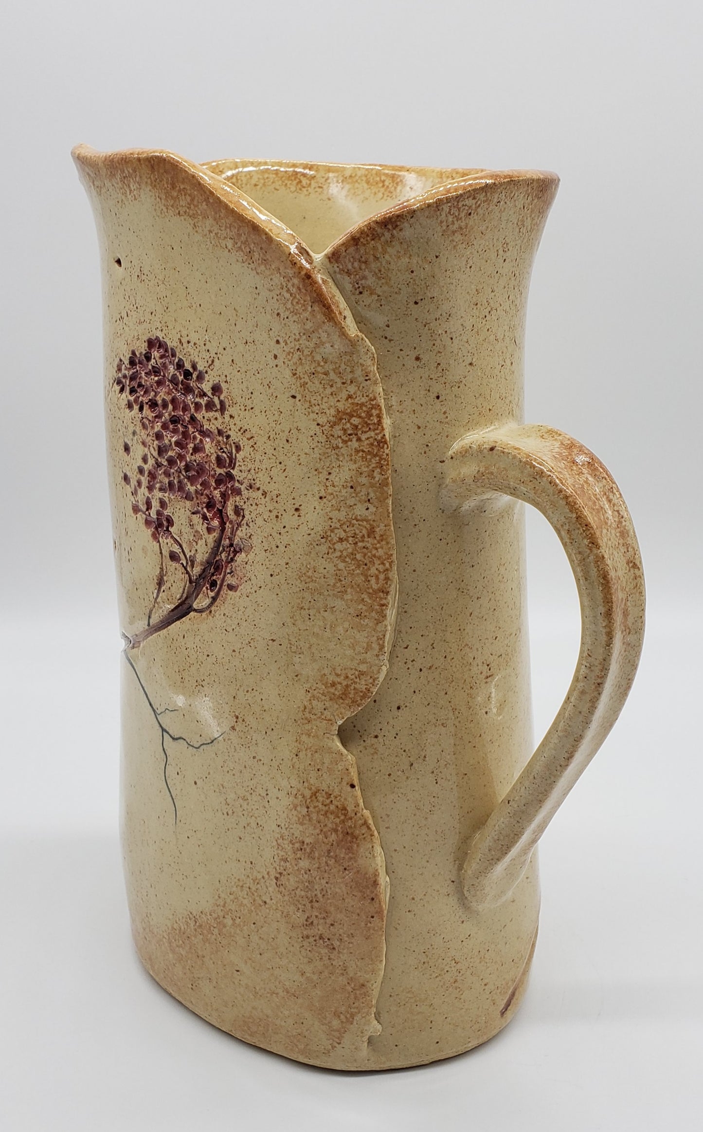 Up North Clayworks Pressed cherry Blossom Pitcher
