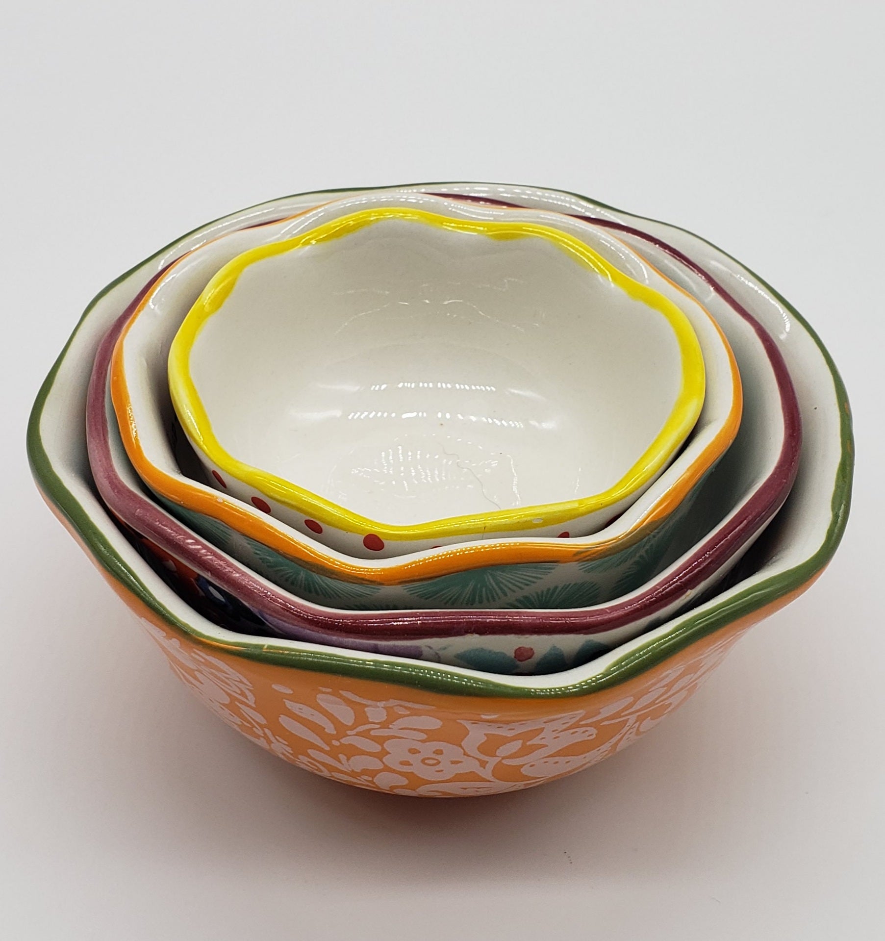 The Pioneer Woman Flea Market 4-Piece Ceramic Decorated Measuring Bowls