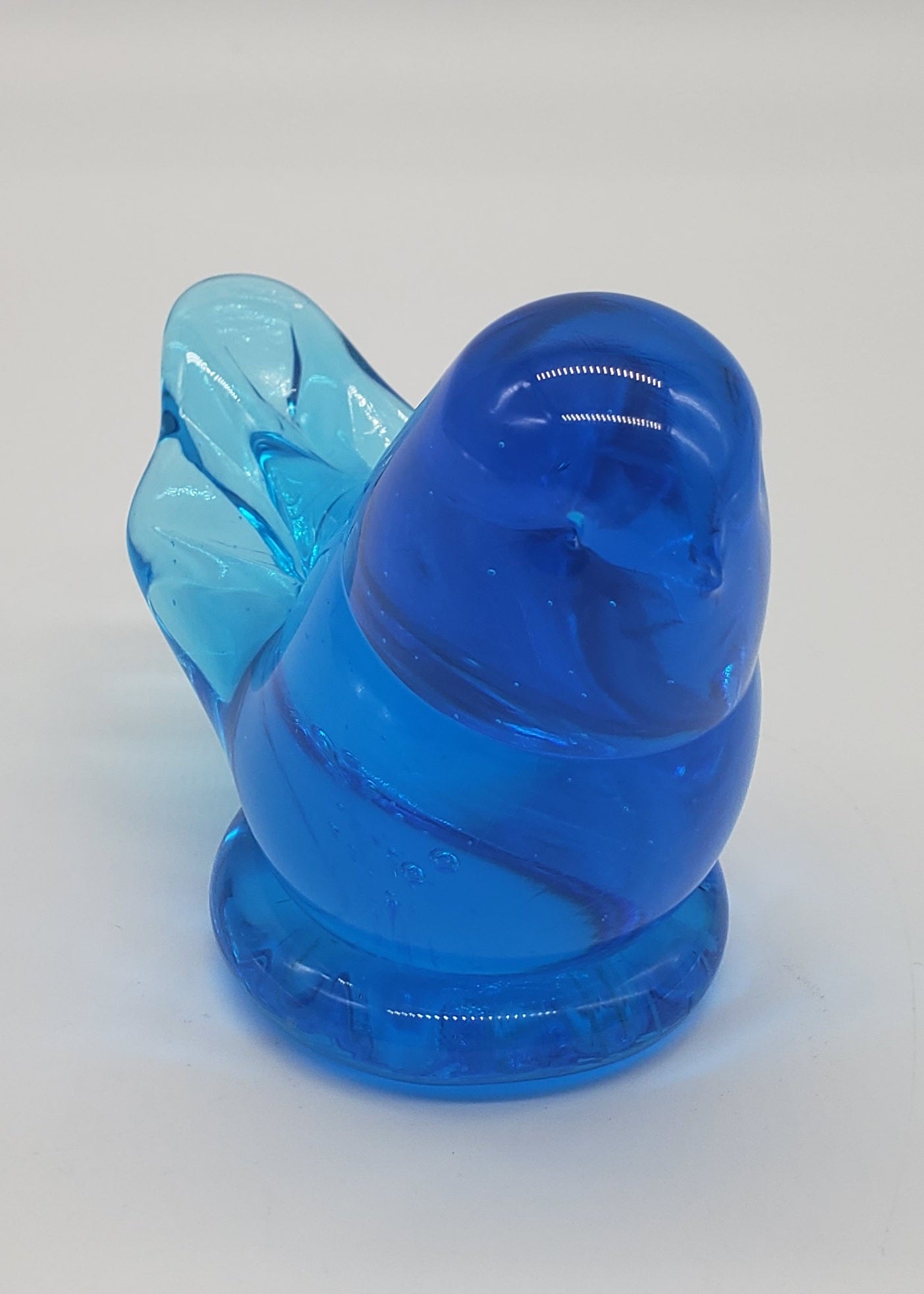 Leo Ward Blue Bird Of Happiness 1995 Art Glass Figurine Paperweight