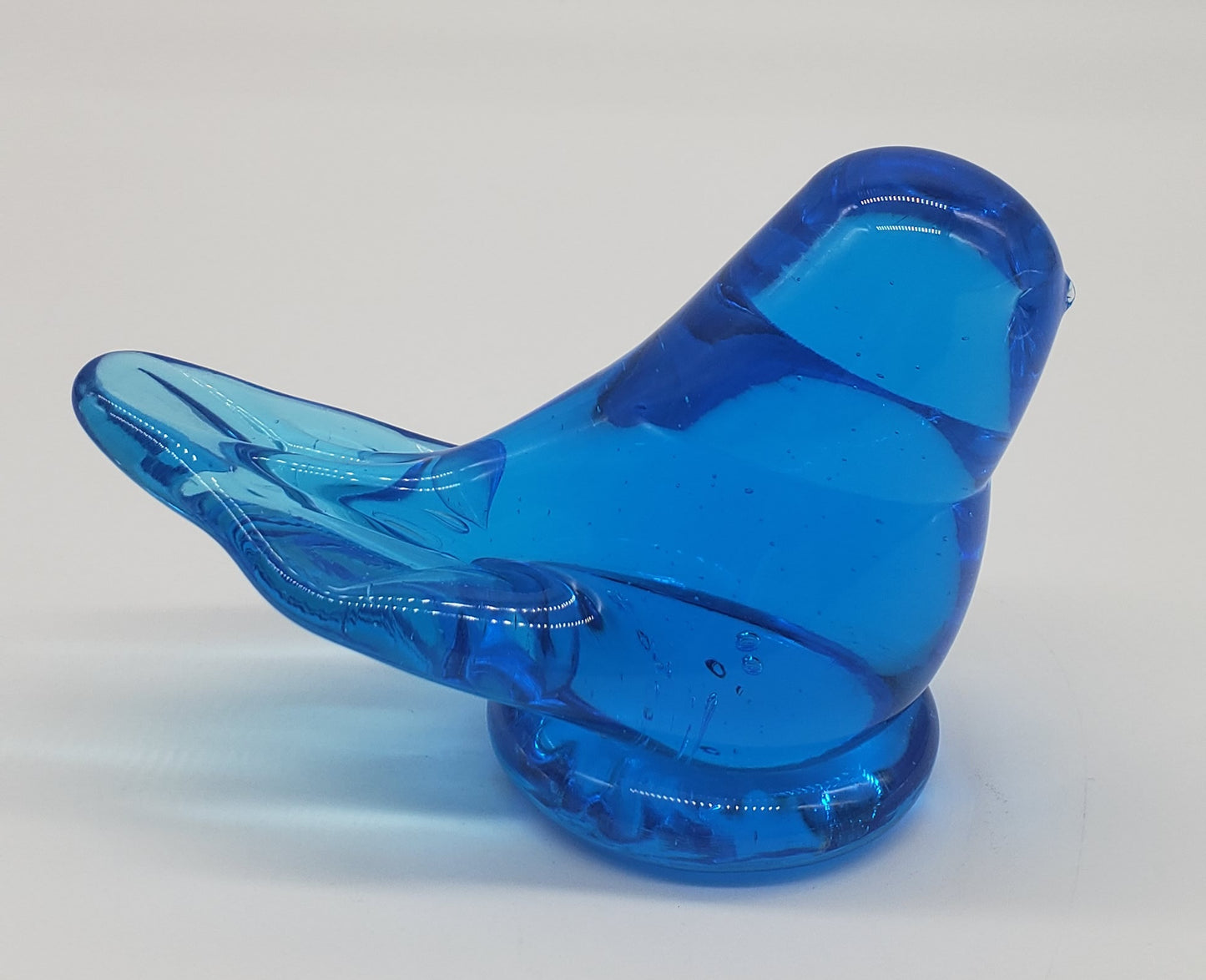 Leo Ward Blue Bird Of Happiness 1995 Art Glass Figurine Paperweight