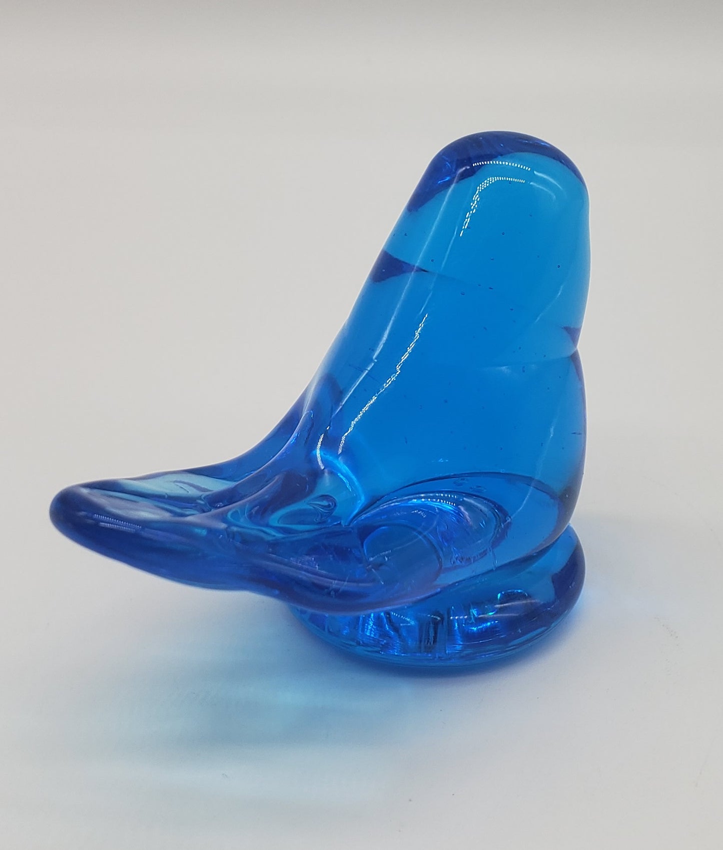 Leo Ward Blue Bird Of Happiness 1995 Art Glass Figurine Paperweight