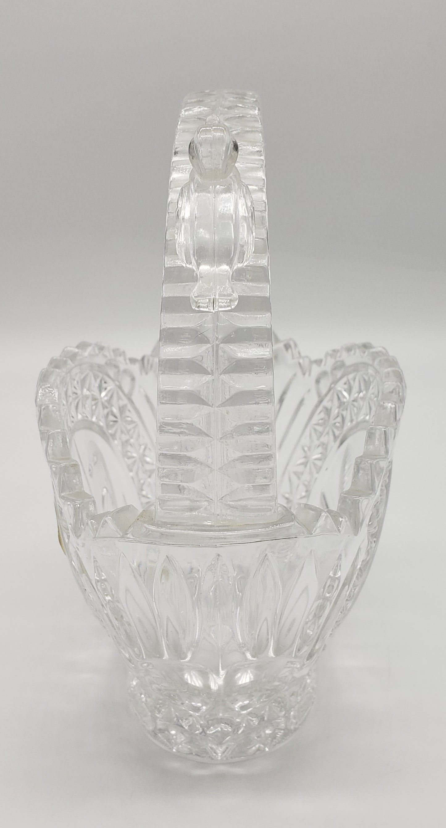 Hofbauer Germany Crystal Wedding Basket Bird Basket w Bird Figure on Handle